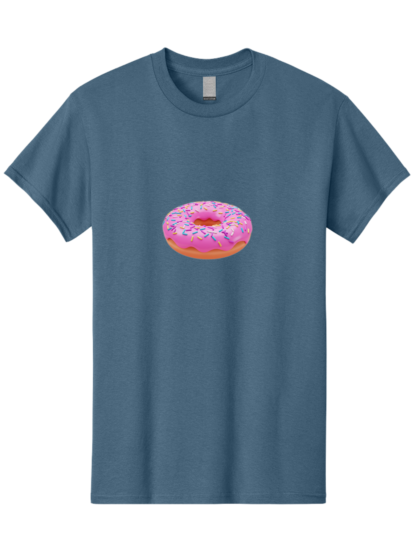 Donut-4 Men'S Graphic Tee, 100% Cotton, Comfortable Casual Summer Wear, Machine Washable, Pink Frosted Donut, Donut With Sprinkles, Sweet Treat, Colorful Dessert, Sugary Snack, Baked Goods, Tasty Pastry, Donut Illustration Baa498