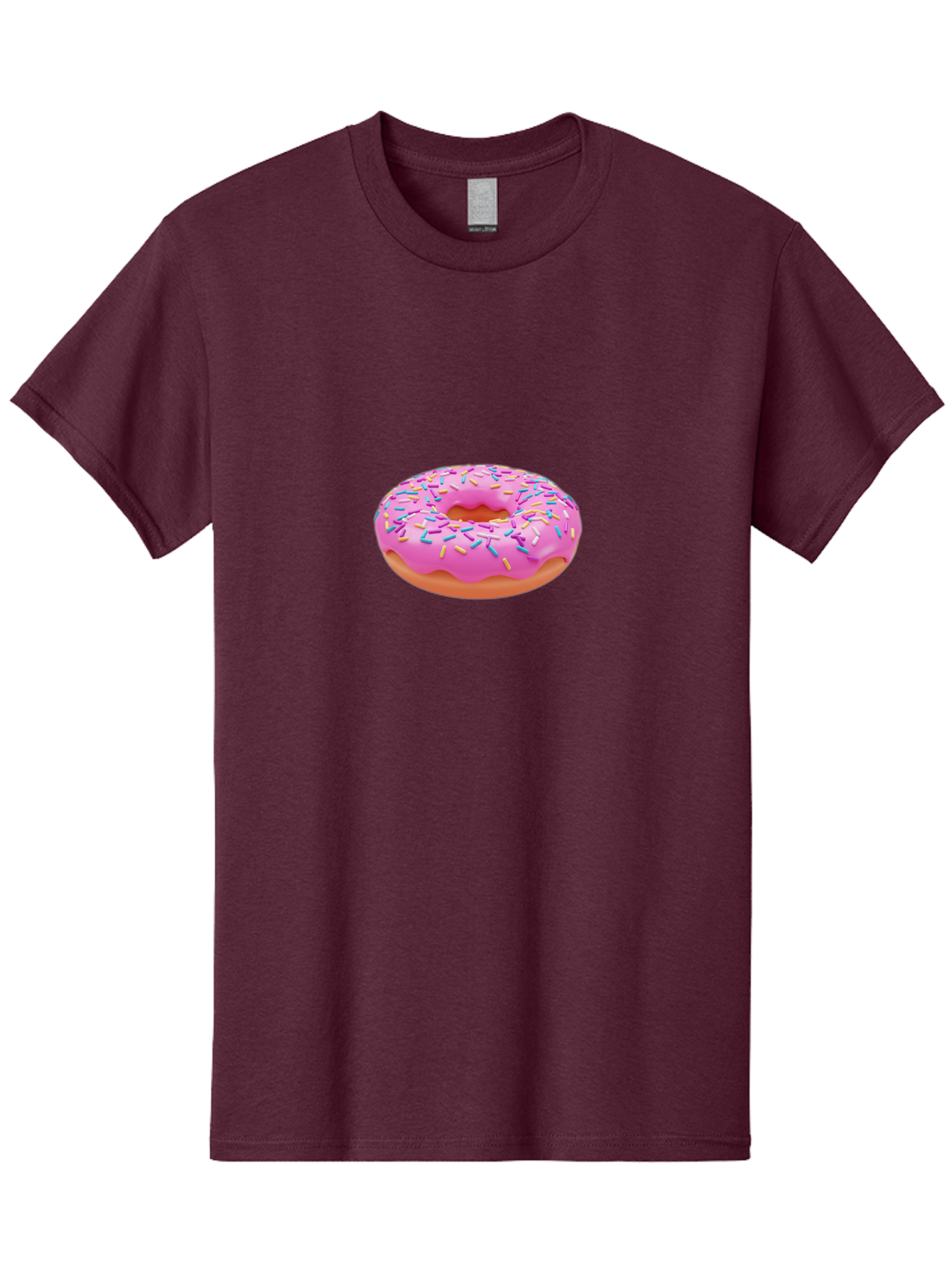 Donut-4 Men'S Graphic Tee, 100% Cotton, Comfortable Casual Summer Wear, Machine Washable, Pink Frosted Donut, Donut With Sprinkles, Sweet Treat, Colorful Dessert, Sugary Snack, Baked Goods, Tasty Pastry, Donut Illustration Baa498