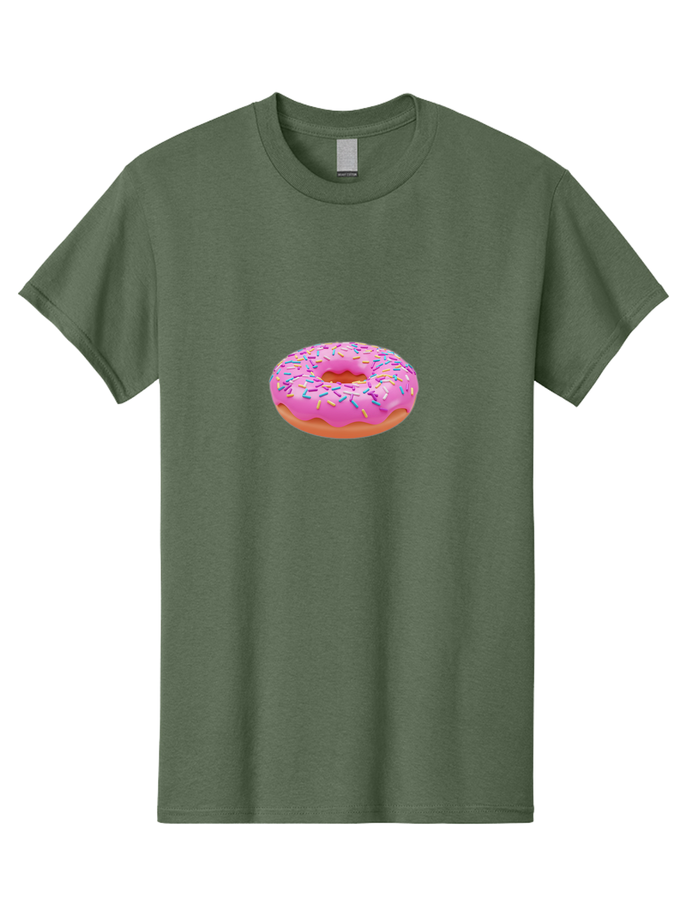 Donut-4 Men'S Graphic Tee, 100% Cotton, Comfortable Casual Summer Wear, Machine Washable, Pink Frosted Donut, Donut With Sprinkles, Sweet Treat, Colorful Dessert, Sugary Snack, Baked Goods, Tasty Pastry, Donut Illustration Baa498
