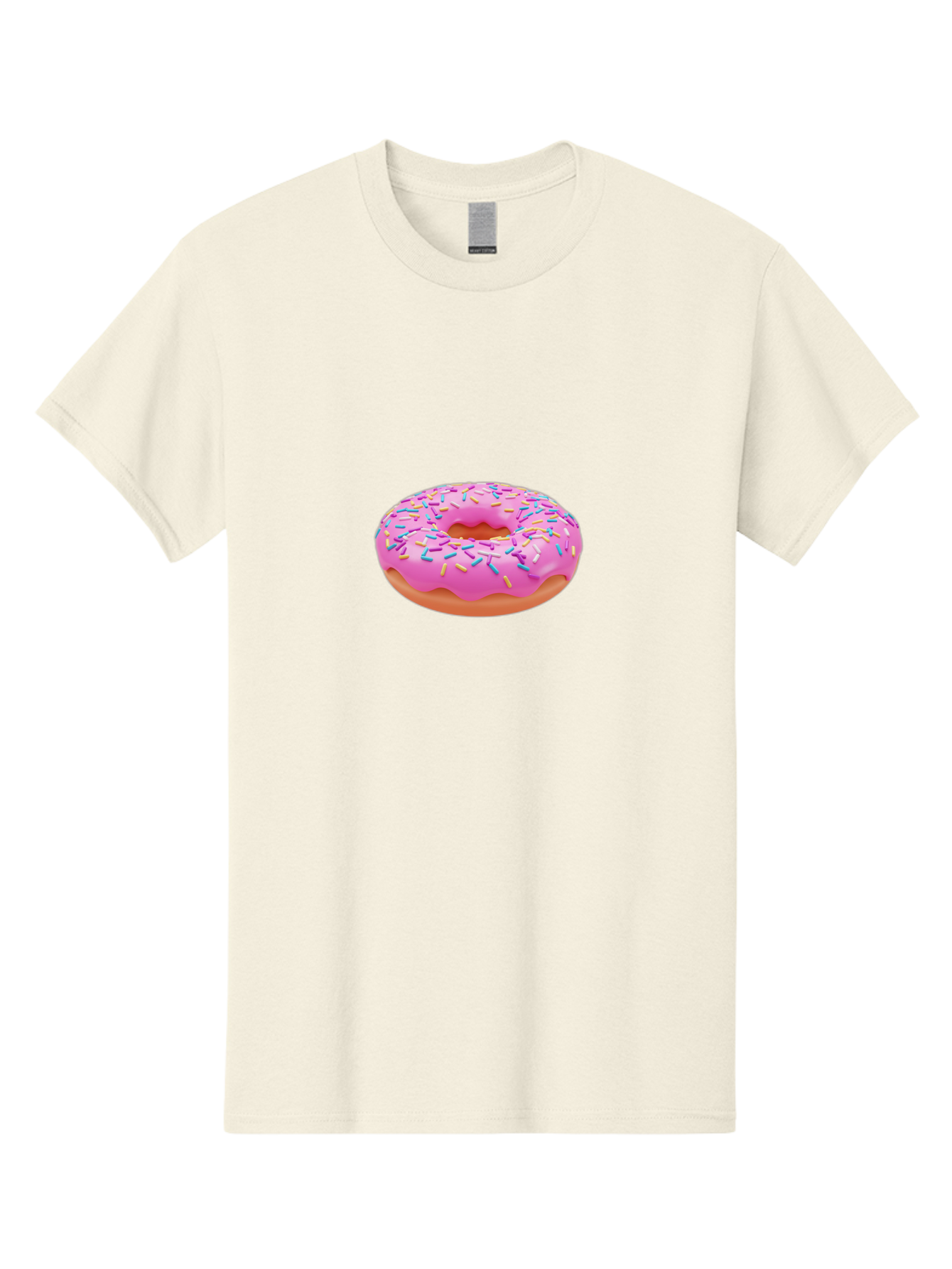 Donut-4 Men'S Graphic Tee, 100% Cotton, Comfortable Casual Summer Wear, Machine Washable, Pink Frosted Donut, Donut With Sprinkles, Sweet Treat, Colorful Dessert, Sugary Snack, Baked Goods, Tasty Pastry, Donut Illustration Baa498
