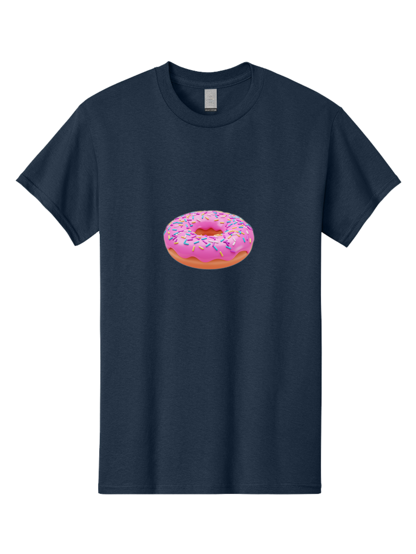 Donut-4 Men'S Graphic Tee, 100% Cotton, Comfortable Casual Summer Wear, Machine Washable, Pink Frosted Donut, Donut With Sprinkles, Sweet Treat, Colorful Dessert, Sugary Snack, Baked Goods, Tasty Pastry, Donut Illustration Baa498