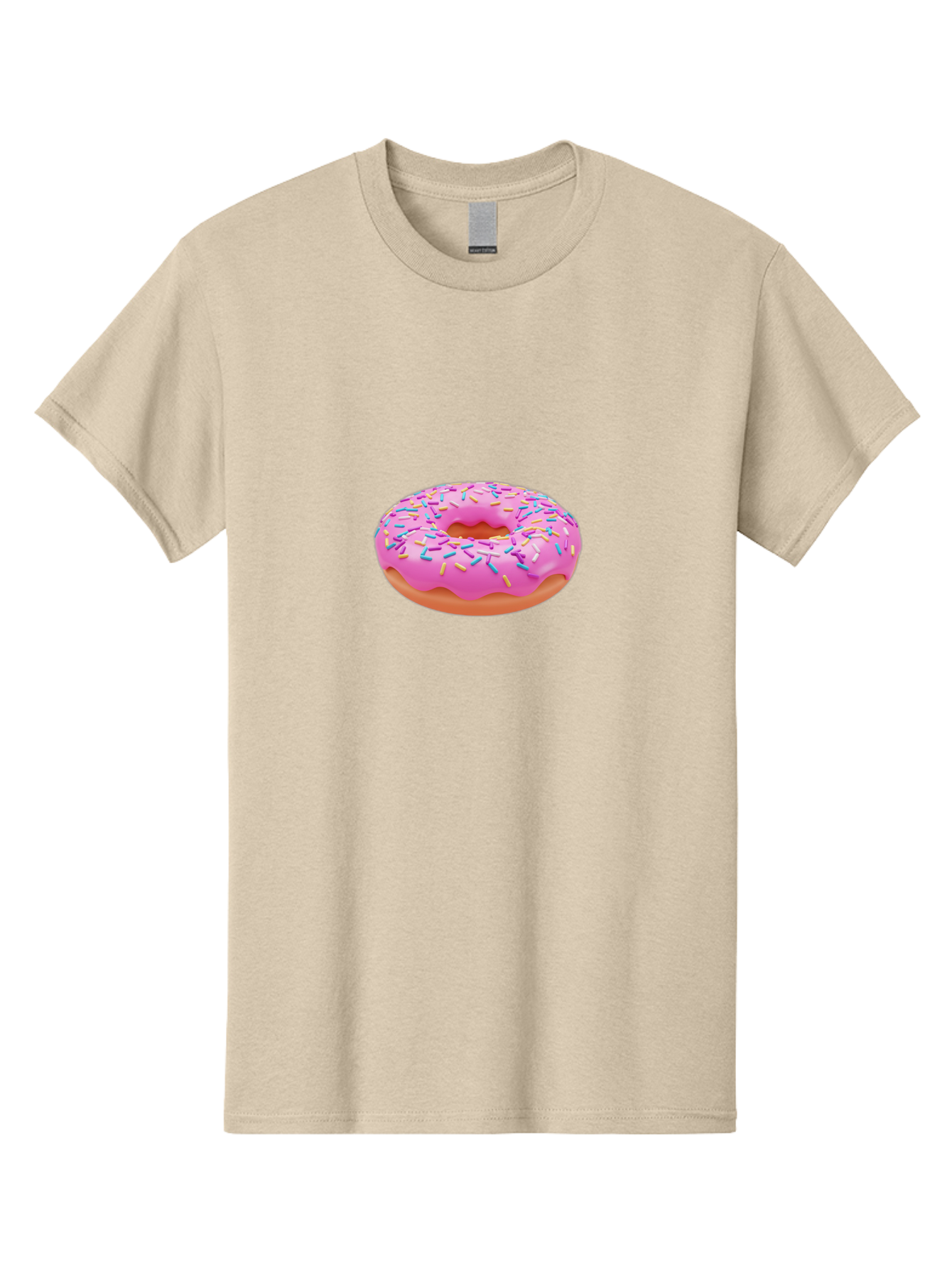 Donut-4 Men'S Graphic Tee, 100% Cotton, Comfortable Casual Summer Wear, Machine Washable, Pink Frosted Donut, Donut With Sprinkles, Sweet Treat, Colorful Dessert, Sugary Snack, Baked Goods, Tasty Pastry, Donut Illustration Baa498