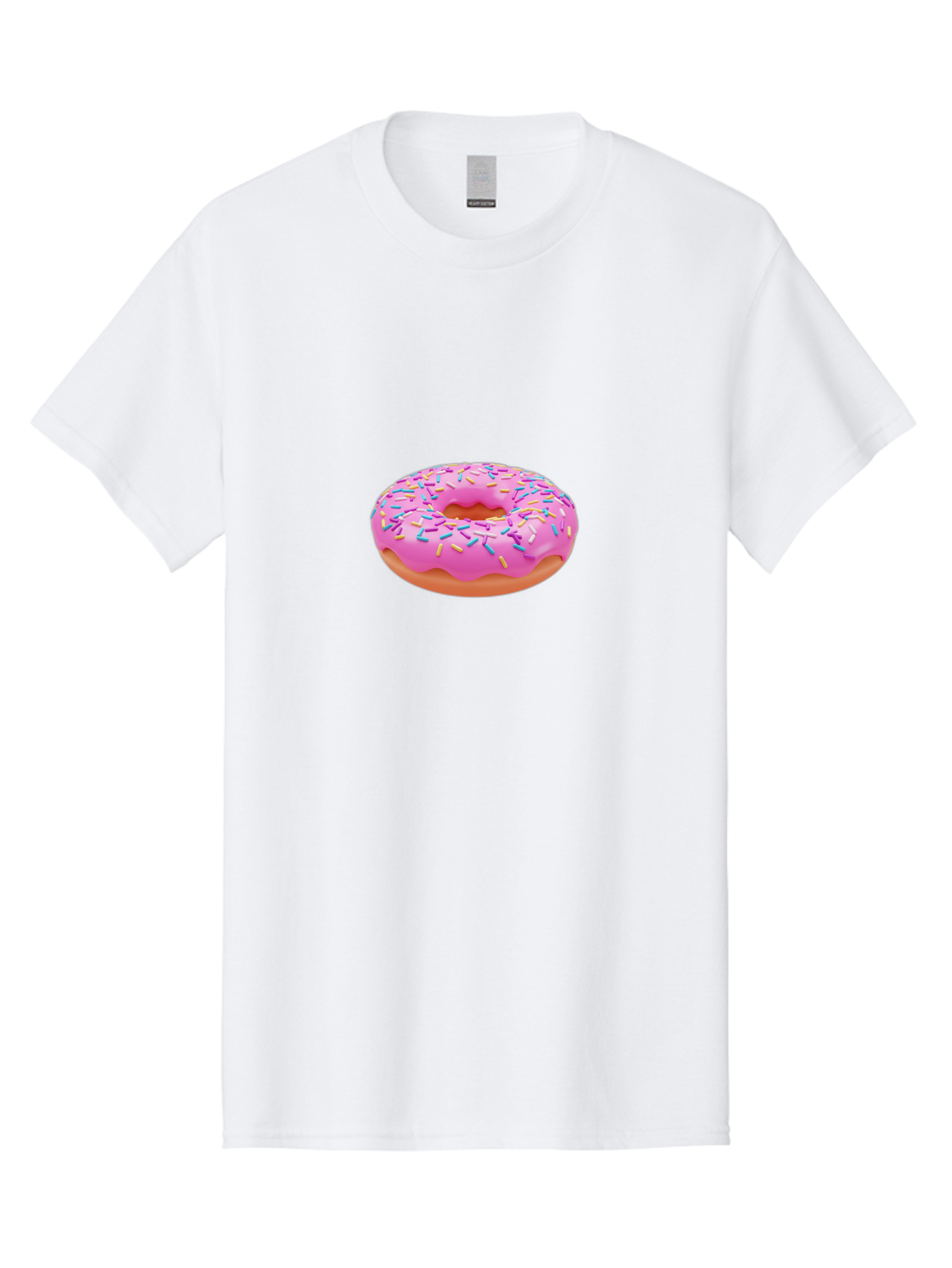 Donut-4 Men'S Graphic Tee, 100% Cotton, Comfortable Casual Summer Wear, Machine Washable, Pink Frosted Donut, Donut With Sprinkles, Sweet Treat, Colorful Dessert, Sugary Snack, Baked Goods, Tasty Pastry, Donut Illustration Baa498
