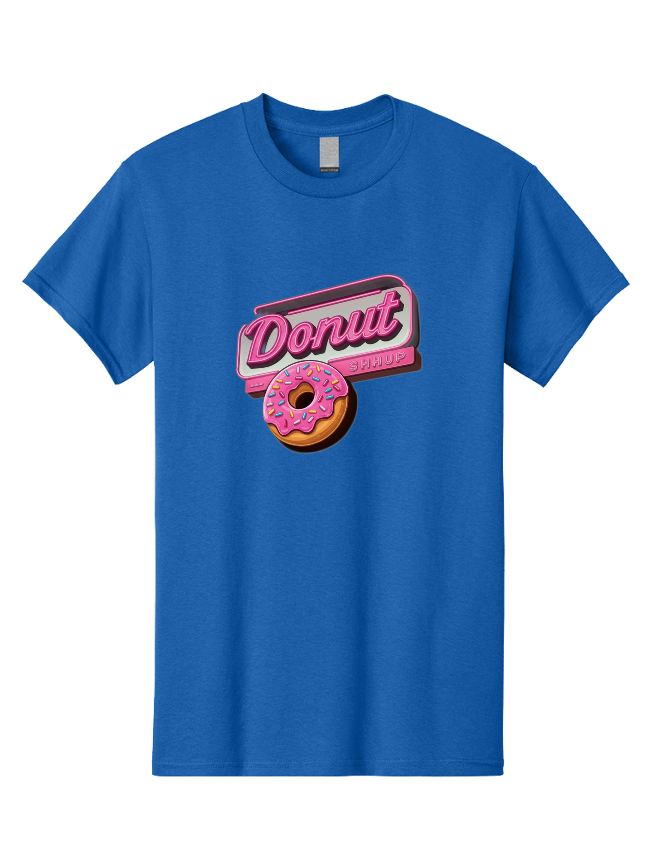 Donut-5 Men'S Graphic Tee, 100% Cotton, Comfortable Casual Summer Wear, Machine Washable, Donut With Pink Glaze And Sprinkles, Donut Shop Sign, Sweet Treats, Bakery, Dessert, Colorful, Pastel, Tasty, Donut Lover, Treat Yourself Baa499