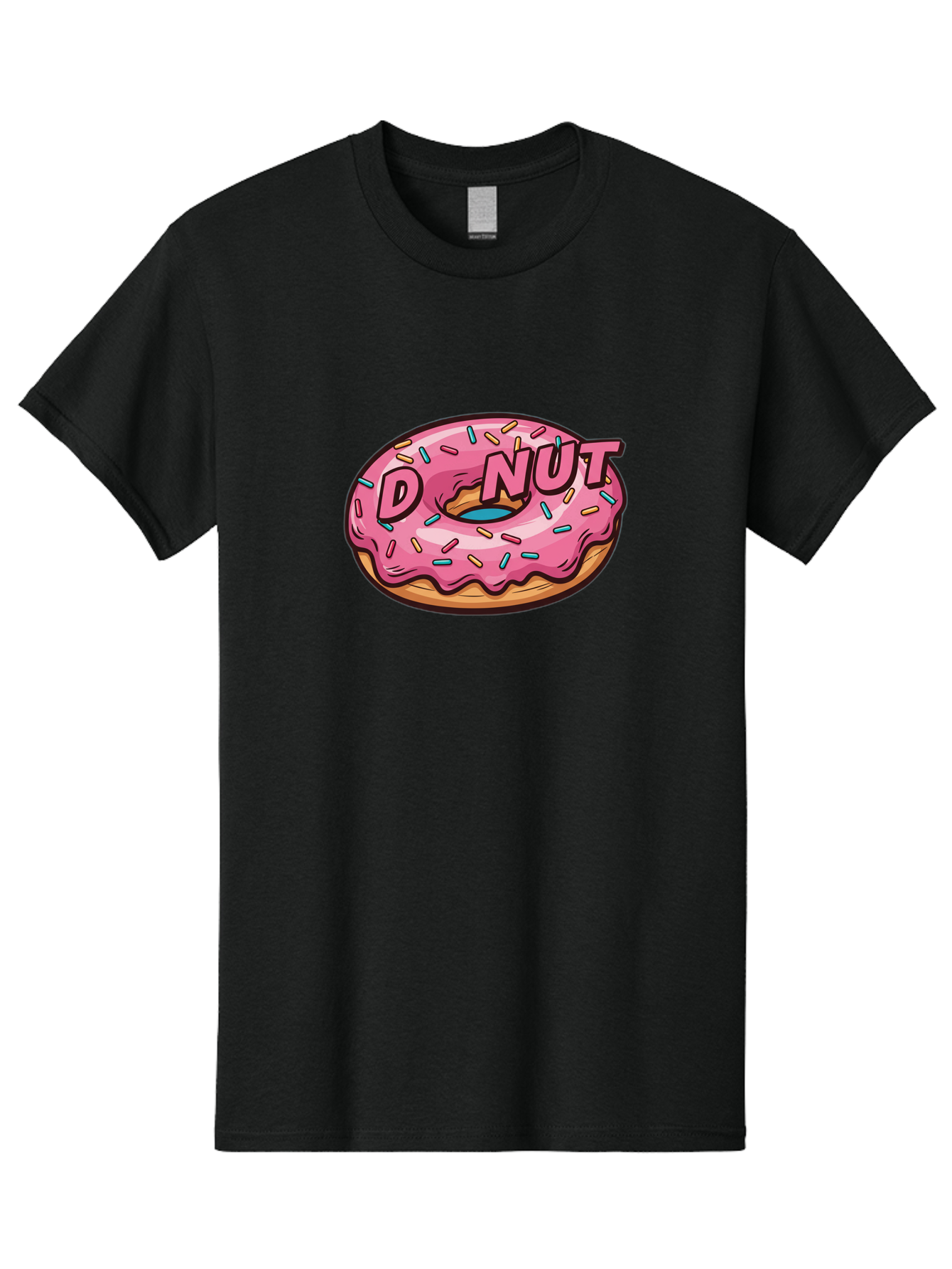 Donut-6 Men'S Graphic Tee, 100% Cotton, Comfortable Casual Summer Wear, Machine Washable, Pink Frosted Donut, Colorful Sprinkles, Sweet Treat, Baked Goods, Donut Shop, Tasty Dessert, Cartoon Style, Glazed Donut, Sprinkle Donut Baa500