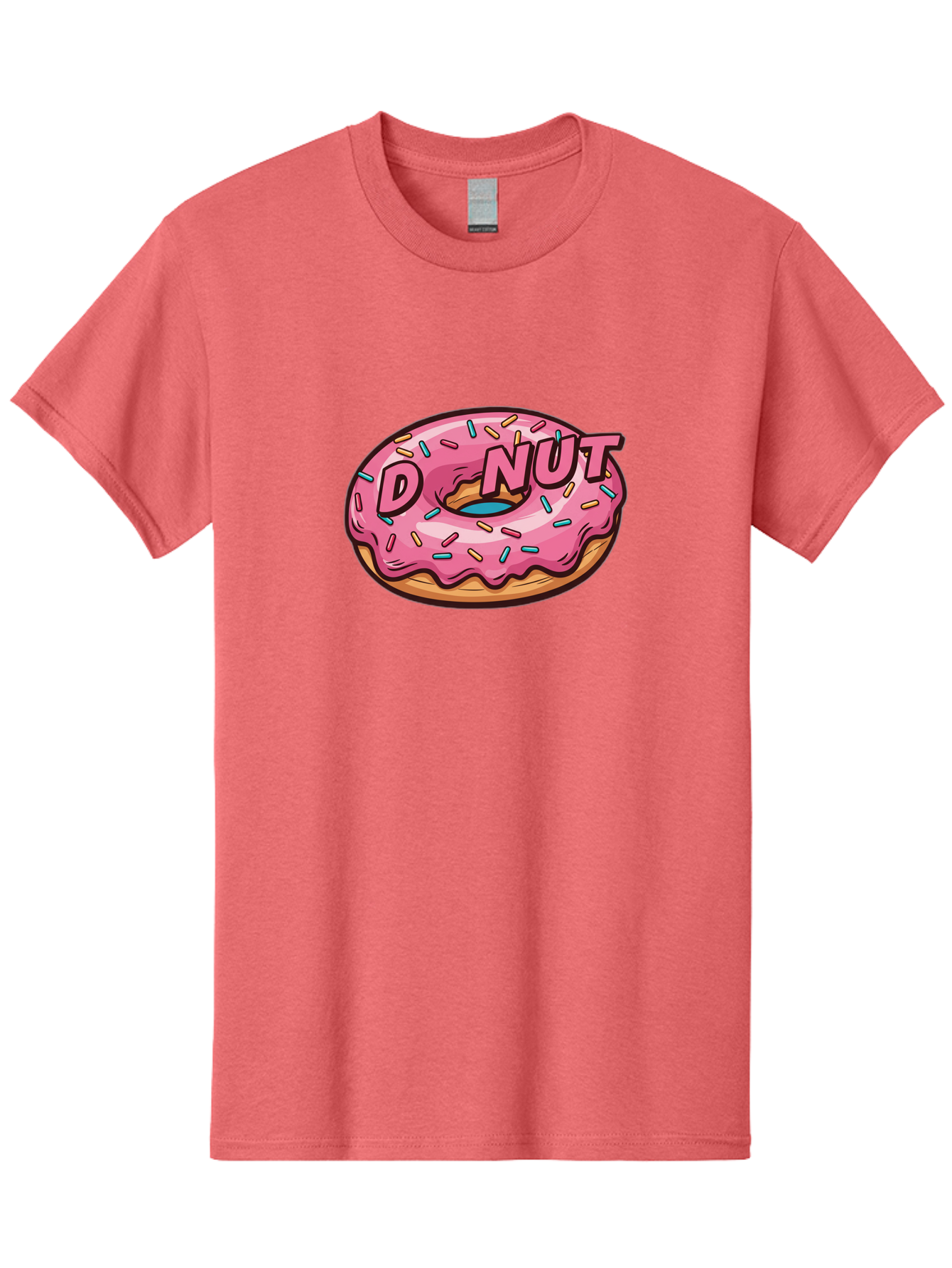 Donut-6 Men'S Graphic Tee, 100% Cotton, Comfortable Casual Summer Wear, Machine Washable, Pink Frosted Donut, Colorful Sprinkles, Sweet Treat, Baked Goods, Donut Shop, Tasty Dessert, Cartoon Style, Glazed Donut, Sprinkle Donut Baa500