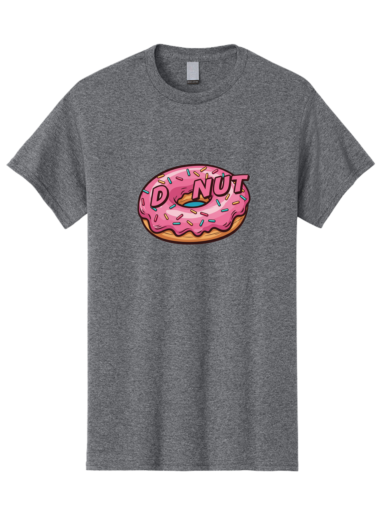 Donut-6 Men'S Graphic Tee, 100% Cotton, Comfortable Casual Summer Wear, Machine Washable, Pink Frosted Donut, Colorful Sprinkles, Sweet Treat, Baked Goods, Donut Shop, Tasty Dessert, Cartoon Style, Glazed Donut, Sprinkle Donut Baa500