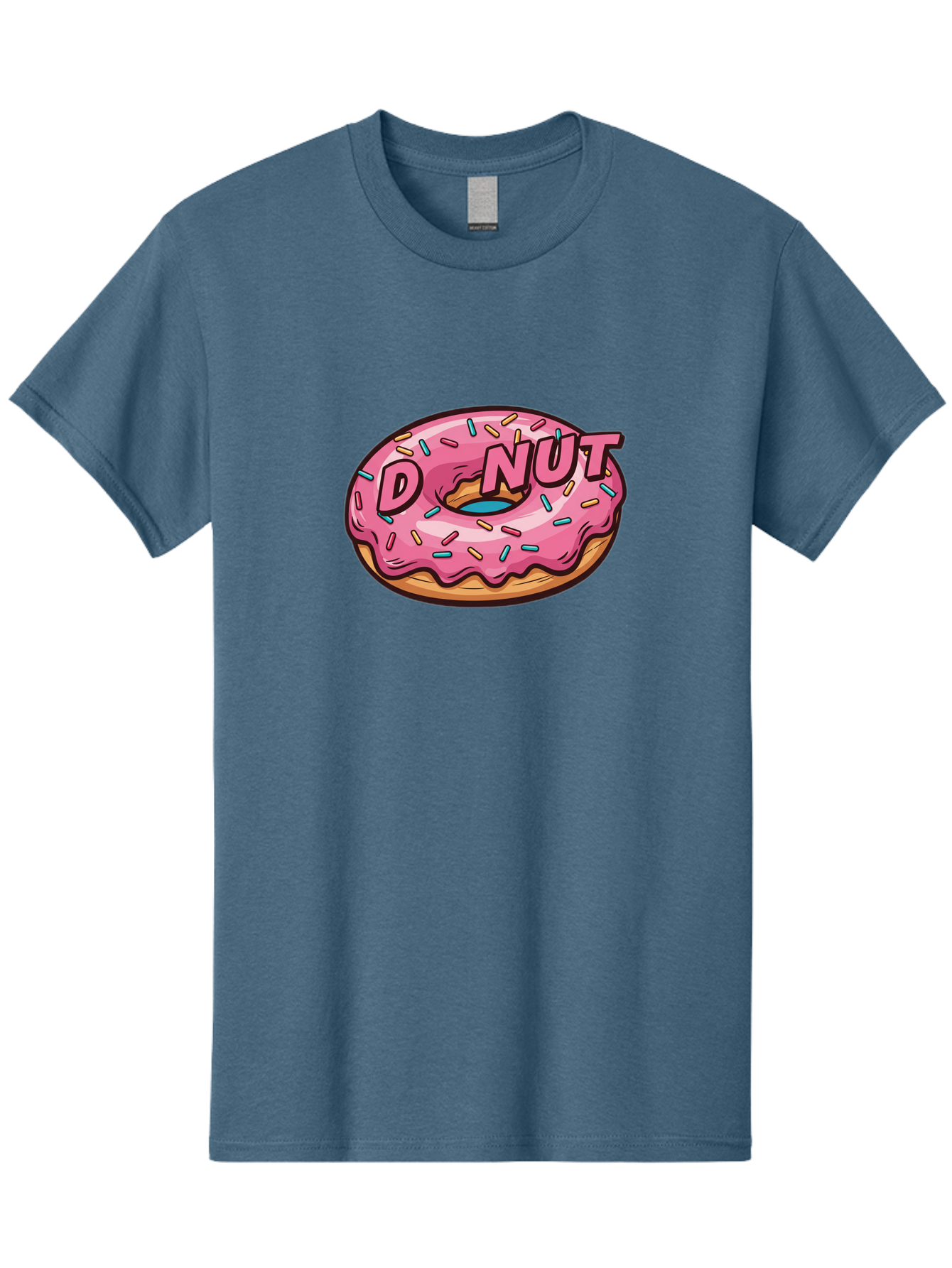 Donut-6 Men'S Graphic Tee, 100% Cotton, Comfortable Casual Summer Wear, Machine Washable, Pink Frosted Donut, Colorful Sprinkles, Sweet Treat, Baked Goods, Donut Shop, Tasty Dessert, Cartoon Style, Glazed Donut, Sprinkle Donut Baa500