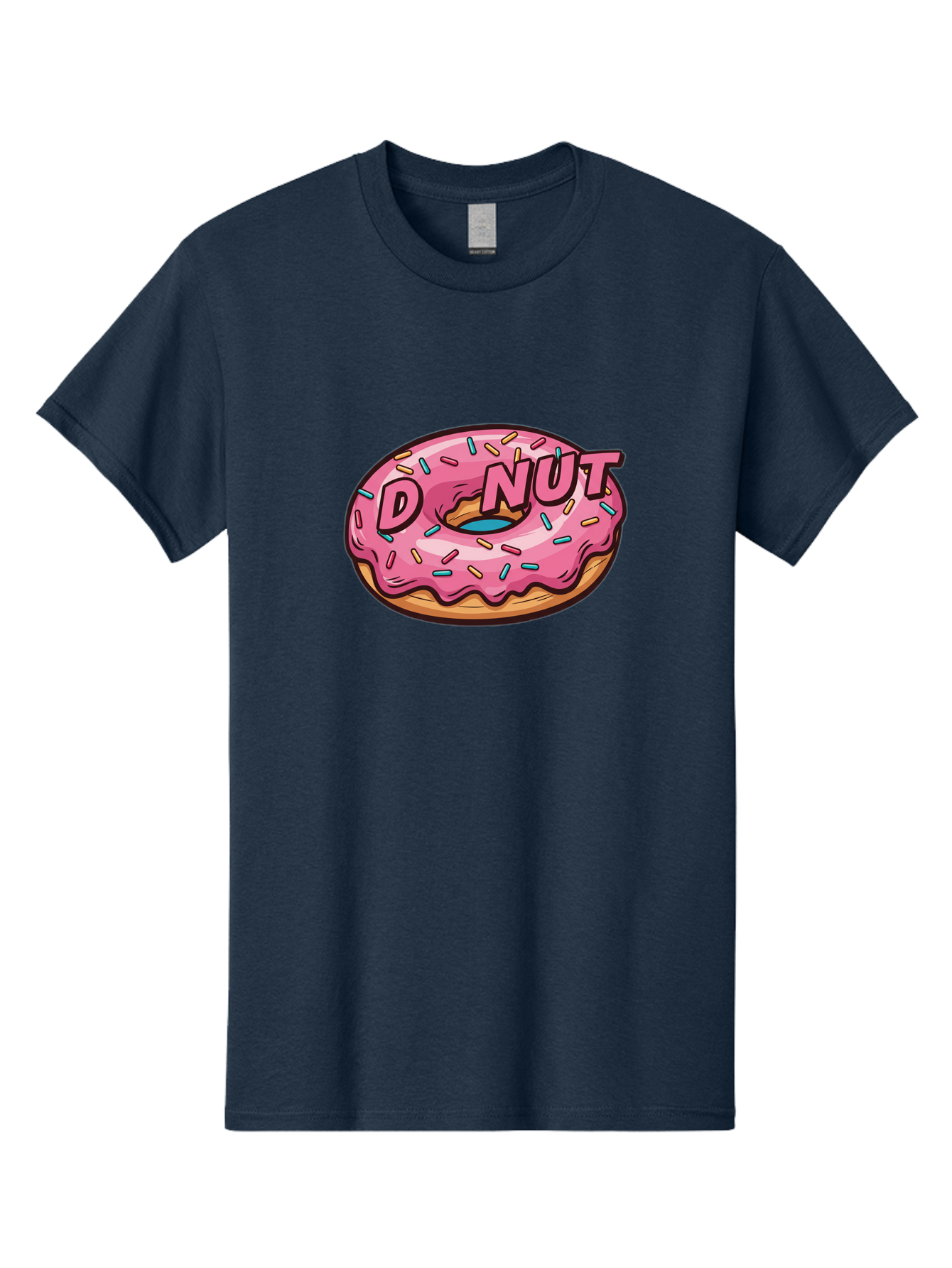 Donut-6 Men'S Graphic Tee, 100% Cotton, Comfortable Casual Summer Wear, Machine Washable, Pink Frosted Donut, Colorful Sprinkles, Sweet Treat, Baked Goods, Donut Shop, Tasty Dessert, Cartoon Style, Glazed Donut, Sprinkle Donut Baa500