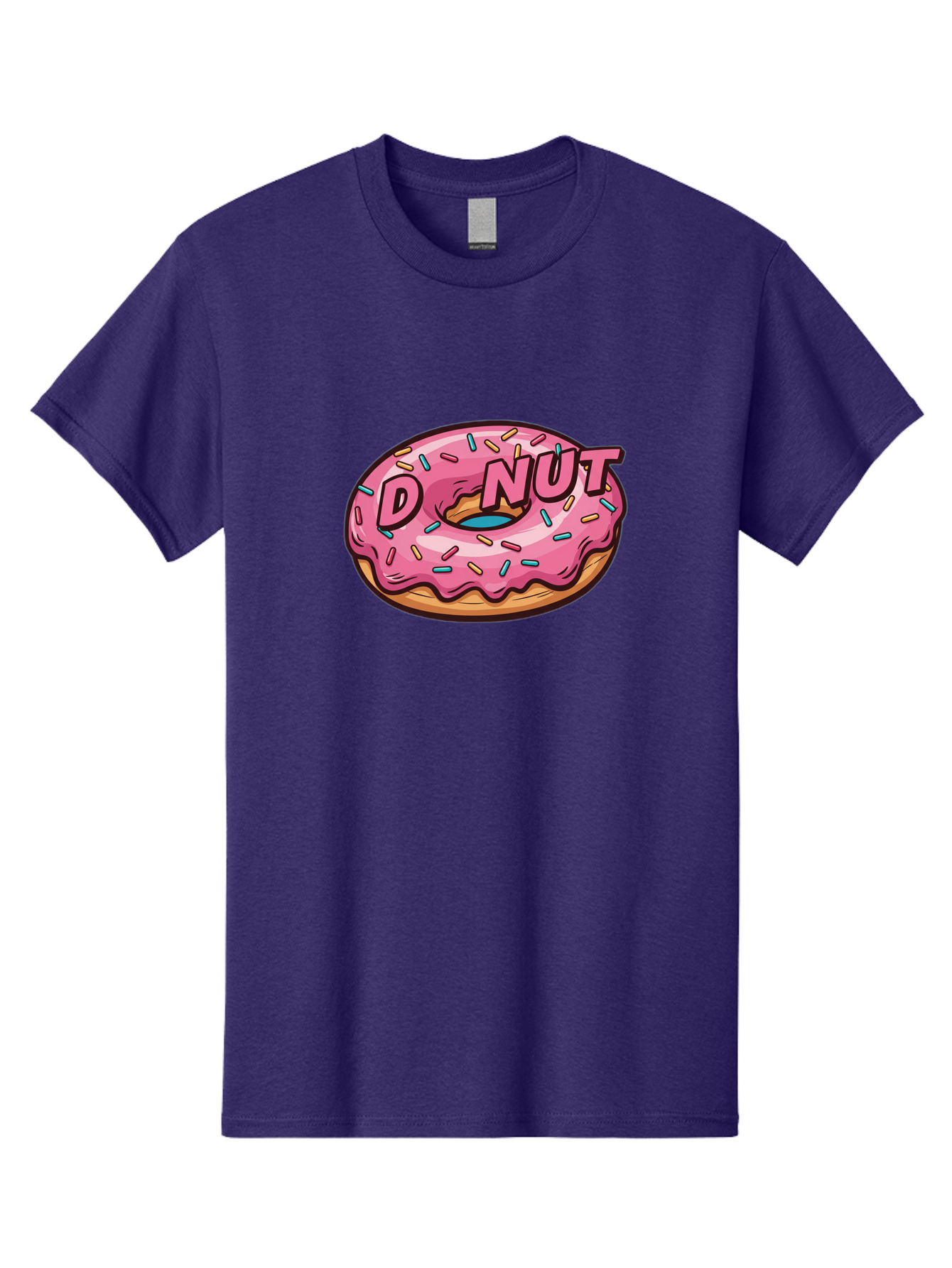 Donut-6 Men'S Graphic Tee, 100% Cotton, Comfortable Casual Summer Wear, Machine Washable, Pink Frosted Donut, Colorful Sprinkles, Sweet Treat, Baked Goods, Donut Shop, Tasty Dessert, Cartoon Style, Glazed Donut, Sprinkle Donut Baa500