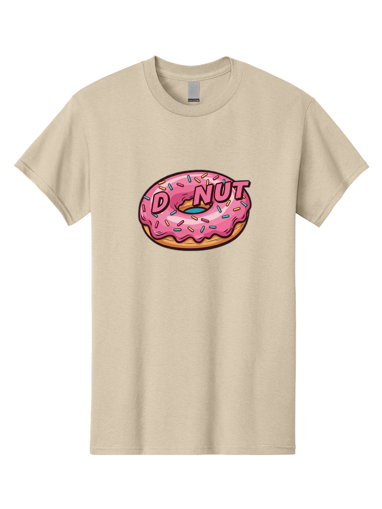 Donut-6 Men'S Graphic Tee, 100% Cotton, Comfortable Casual Summer Wear, Machine Washable, Pink Frosted Donut, Colorful Sprinkles, Sweet Treat, Baked Goods, Donut Shop, Tasty Dessert, Cartoon Style, Glazed Donut, Sprinkle Donut Baa500