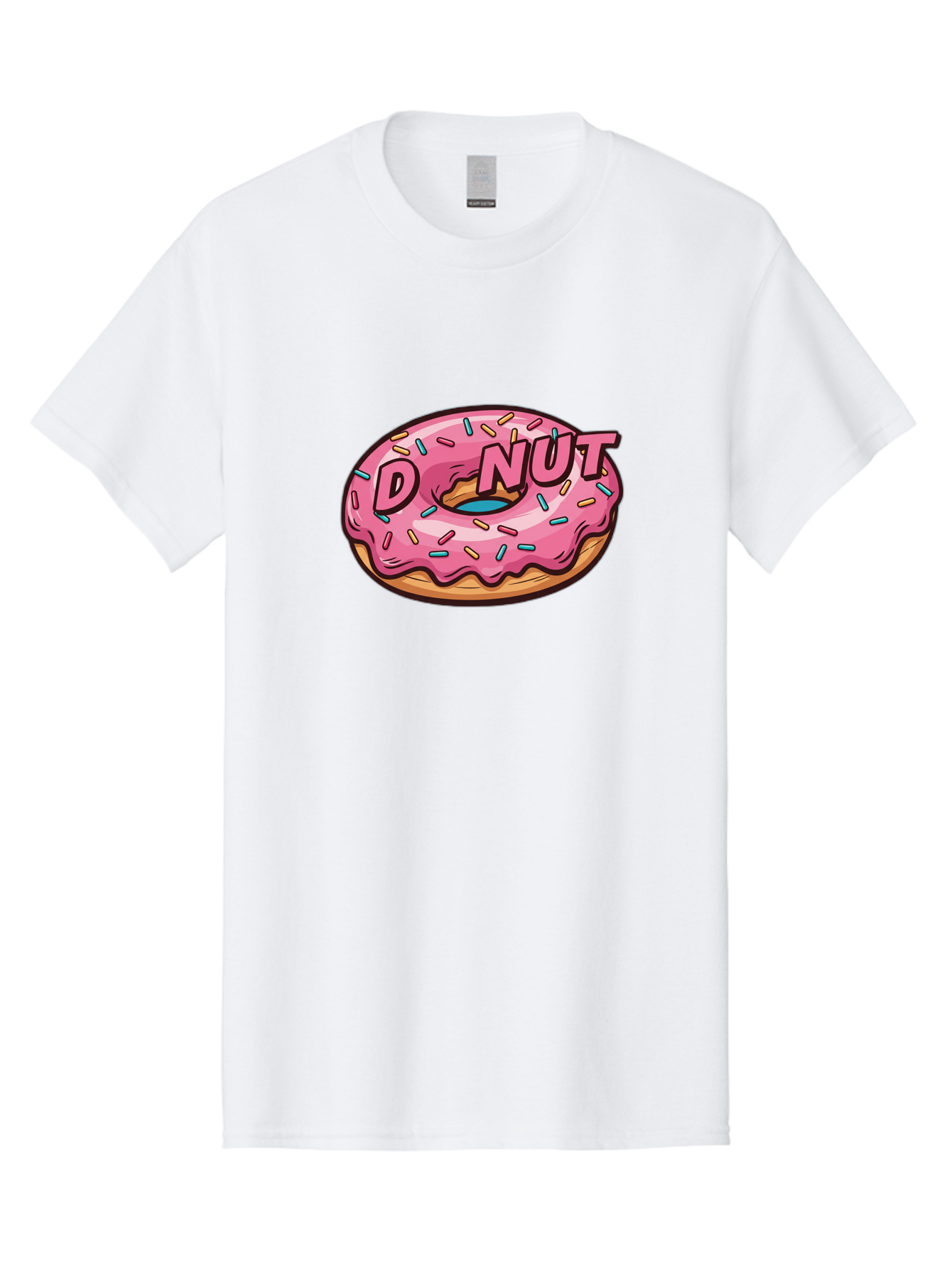 Donut-6 Men'S Graphic Tee, 100% Cotton, Comfortable Casual Summer Wear, Machine Washable, Pink Frosted Donut, Colorful Sprinkles, Sweet Treat, Baked Goods, Donut Shop, Tasty Dessert, Cartoon Style, Glazed Donut, Sprinkle Donut Baa500
