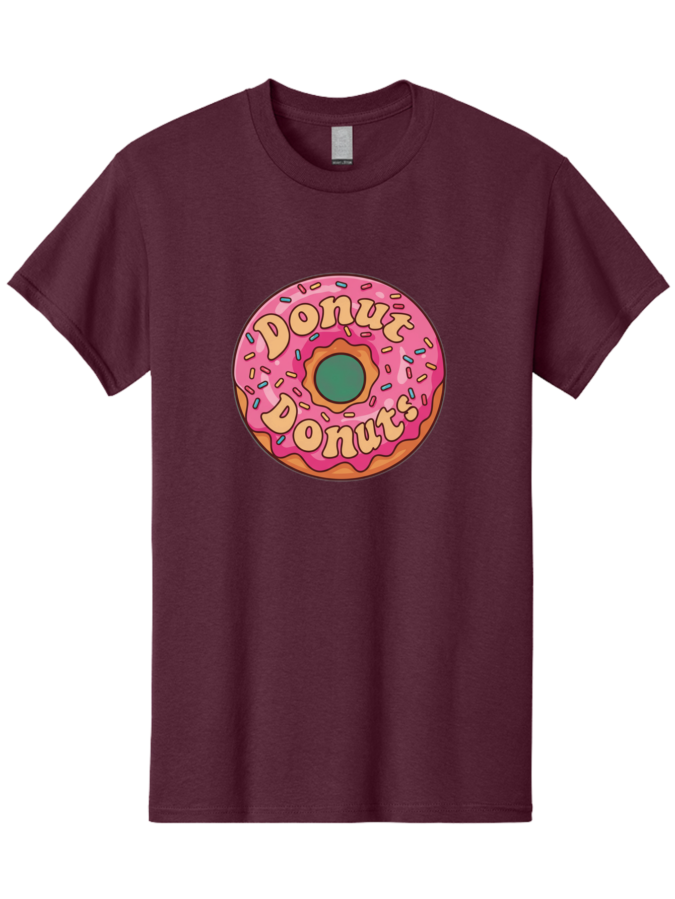 Donut-Donuts Men'S Graphic Tee, 100% Cotton, Comfortable Casual Summer Wear, Machine Washable, Pink Frosted Donut, Donut Shop, Sweet Treats, Baked Goods, Colorful Sprinkles, Tasty Pastry, Donut Lovers, Dessert Delight, Tasty Donut Baa505