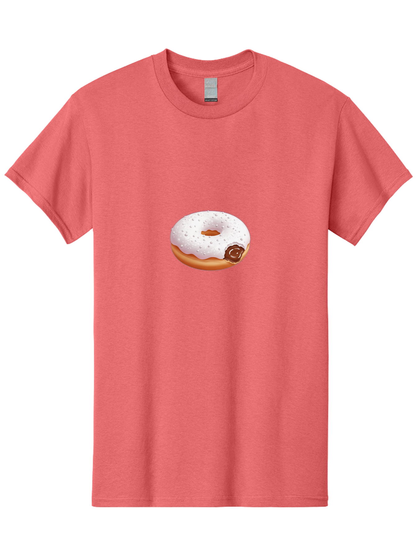 Donut-With-White-Icing Men'S Graphic Tee, 100% Cotton, Comfortable Casual Summer Wear, Machine Washable, White Iced Donut, Chocolate Filling, Sweet Treats, Baked Goods, Dessert, Tasty Pastries, Donut With Icing Baa516