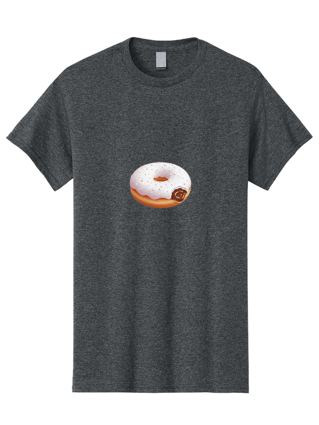 Donut-With-White-Icing Men'S Graphic Tee, 100% Cotton, Comfortable Casual Summer Wear, Machine Washable, White Iced Donut, Chocolate Filling, Sweet Treats, Baked Goods, Dessert, Tasty Pastries, Donut With Icing Baa516