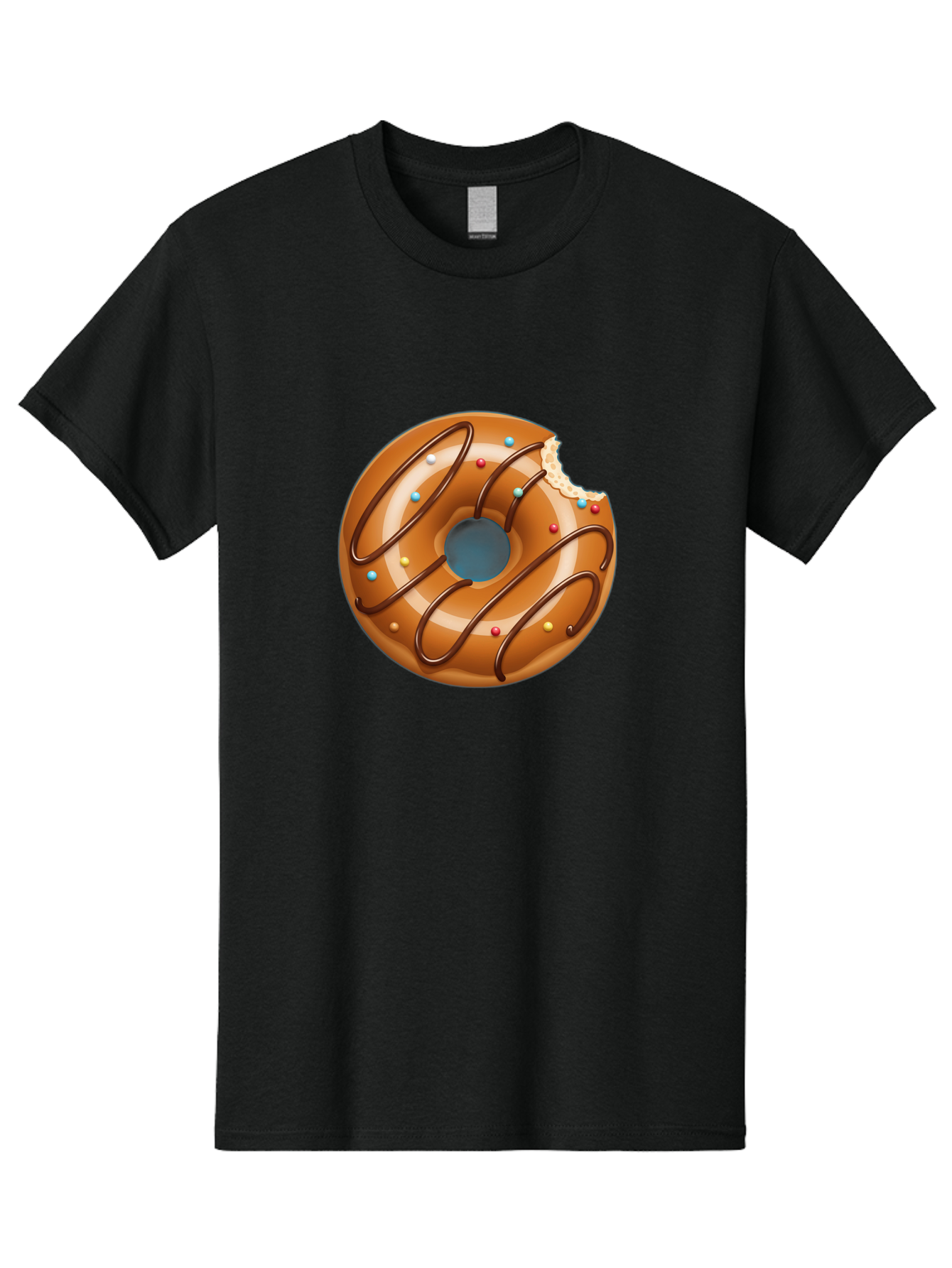 Donut Men'S Graphic Tee, 100% Cotton, Comfortable Casual Summer Wear, Machine Washable, Chocolate Donut, Donut With Glaze, Donut With Sprinkles, Chocolate Drizzle, Sweet Treat, Dessert, Tasty Pastry, Colorful Donut, Donut With Bite Taken, Baa518