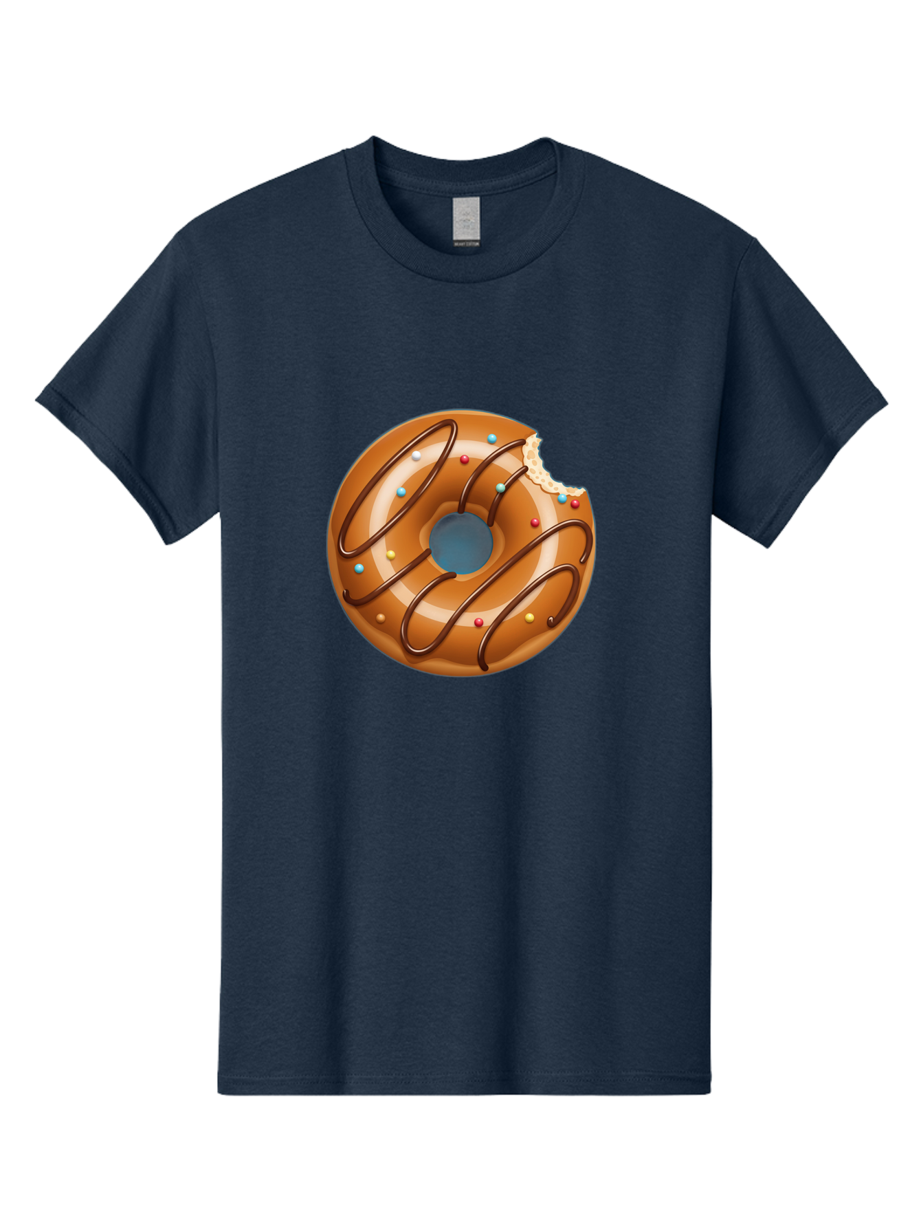Donut Men'S Graphic Tee, 100% Cotton, Comfortable Casual Summer Wear, Machine Washable, Chocolate Donut, Donut With Glaze, Donut With Sprinkles, Chocolate Drizzle, Sweet Treat, Dessert, Tasty Pastry, Colorful Donut, Donut With Bite Taken, Baa518