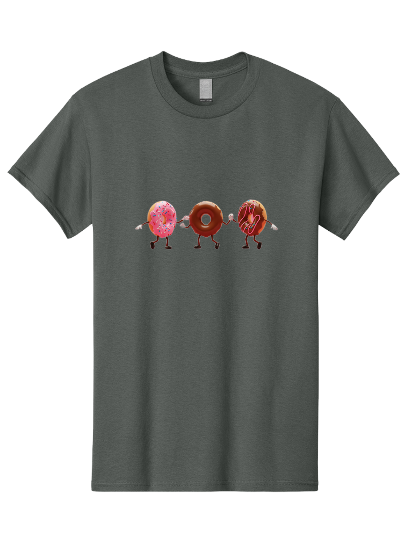Donuts-Dancing Men'S Graphic Tee, 100% Cotton, Comfortable Casual Summer Wear, Machine Washable, Donuts Dancing, Sweet Treats, Chocolate Frosting, Pink Sprinkles, Donut Friends, Cartoon Donuts, Tasty Desserts, Bakery Delights, Donut Gang, Baa524