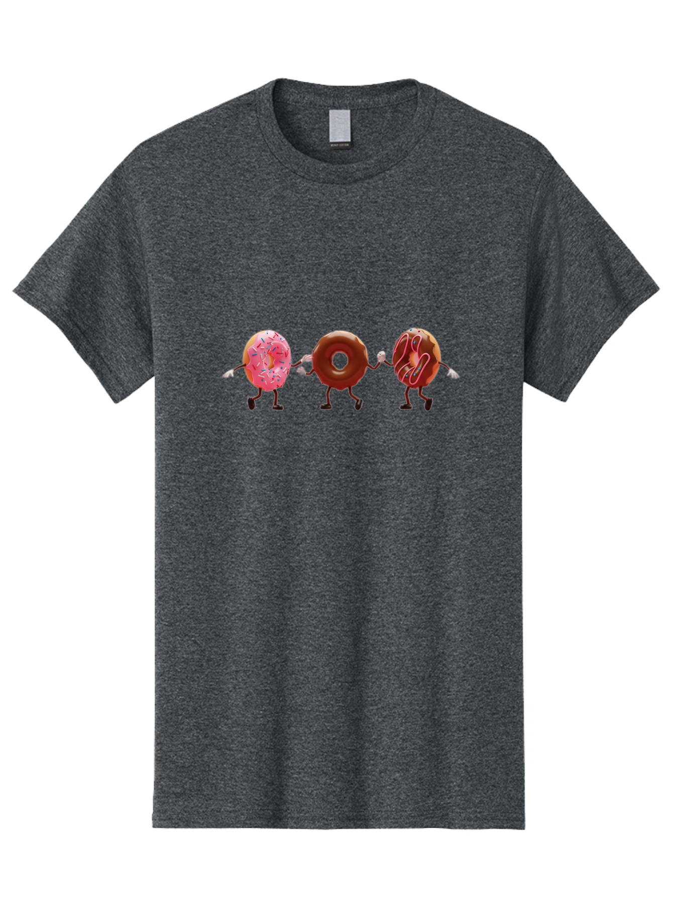 Donuts-Dancing Men'S Graphic Tee, 100% Cotton, Comfortable Casual Summer Wear, Machine Washable, Donuts Dancing, Sweet Treats, Chocolate Frosting, Pink Sprinkles, Donut Friends, Cartoon Donuts, Tasty Desserts, Bakery Delights, Donut Gang, Baa524