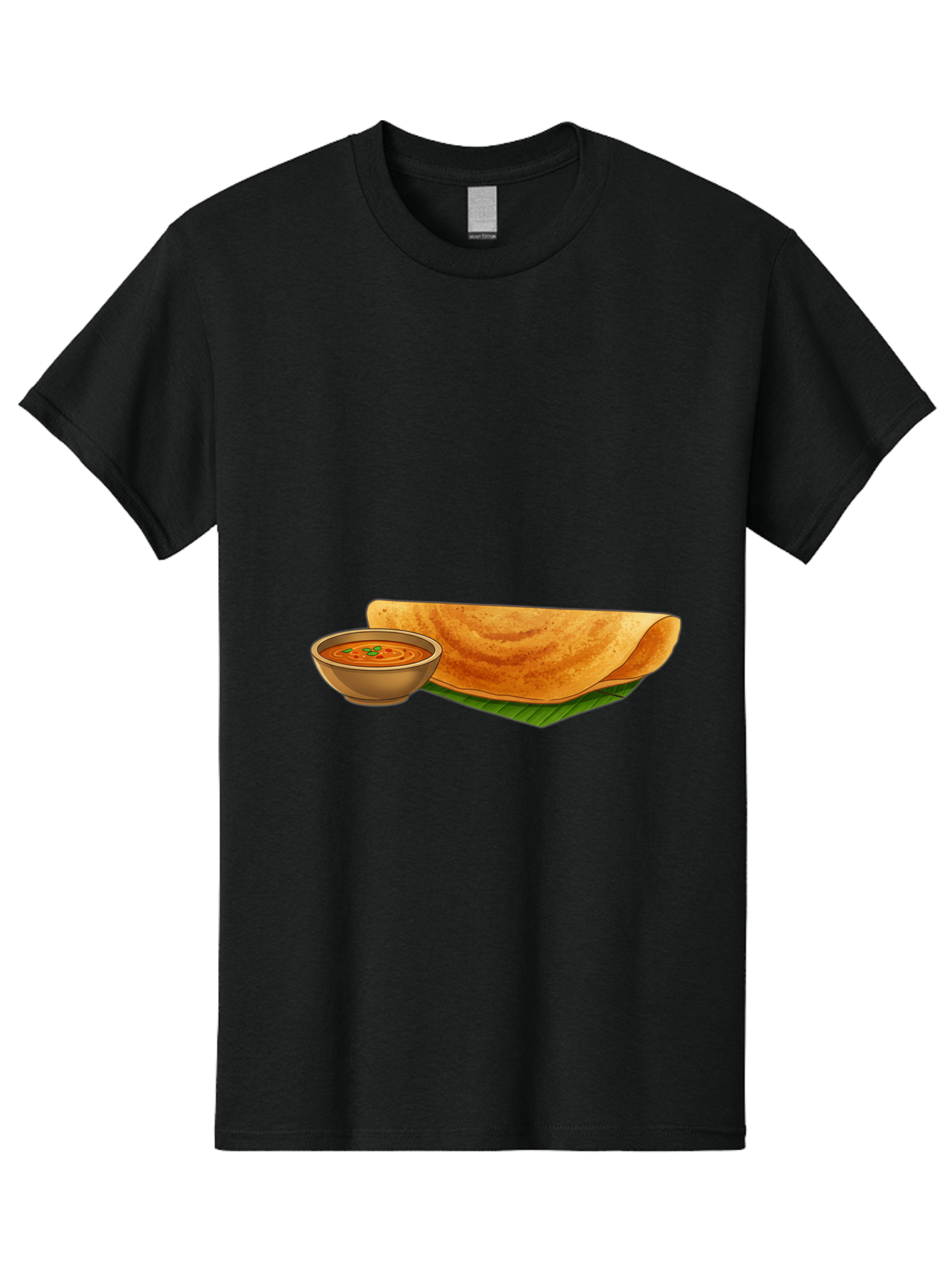 Dosa-And-Sambar Men'S Graphic Tee, 100% Cotton, Comfortable Casual Summer Wear, Machine Washable, South Indian Cuisine, Dosa With Sambhar, Indian Breakfast, Fermented Crepe, Spicy Sambhar, Traditional Indian Dish, Food Illustration, Baa536