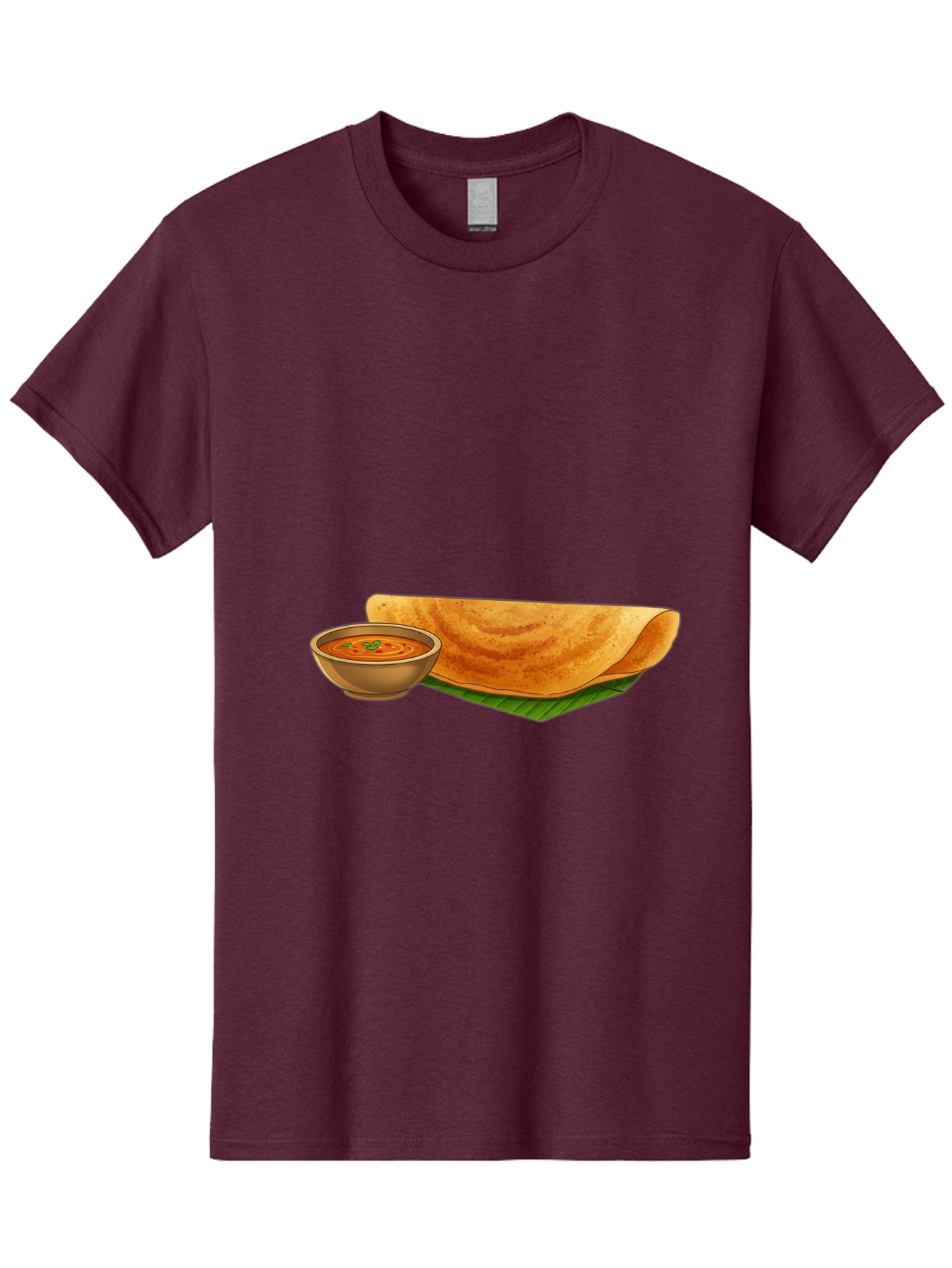 Dosa-And-Sambar Men'S Graphic Tee, 100% Cotton, Comfortable Casual Summer Wear, Machine Washable, South Indian Cuisine, Dosa With Sambhar, Indian Breakfast, Fermented Crepe, Spicy Sambhar, Traditional Indian Dish, Food Illustration, Baa536
