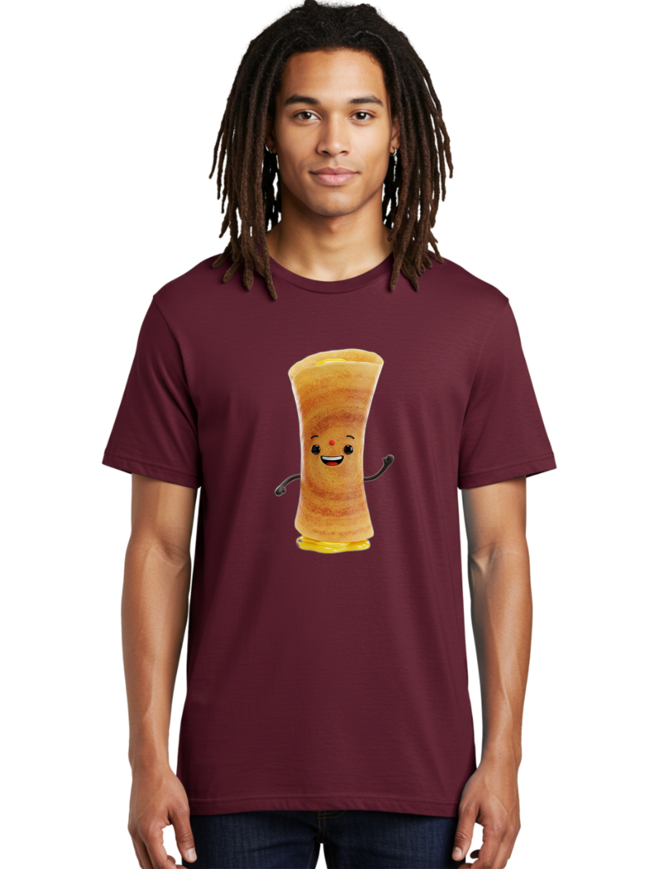 Dosa-Baby Men'S Graphic Tee, 100% Cotton, Comfortable Casual Summer Wear, Machine Washable, Indian Dessert, Jalebi Character, Cartoon Jalebi, Indian Sweet, Orange Treat, Smiling Jalebi, Crispy Dessert, Festive Food, Sweet Delight, Happy Food Baa537