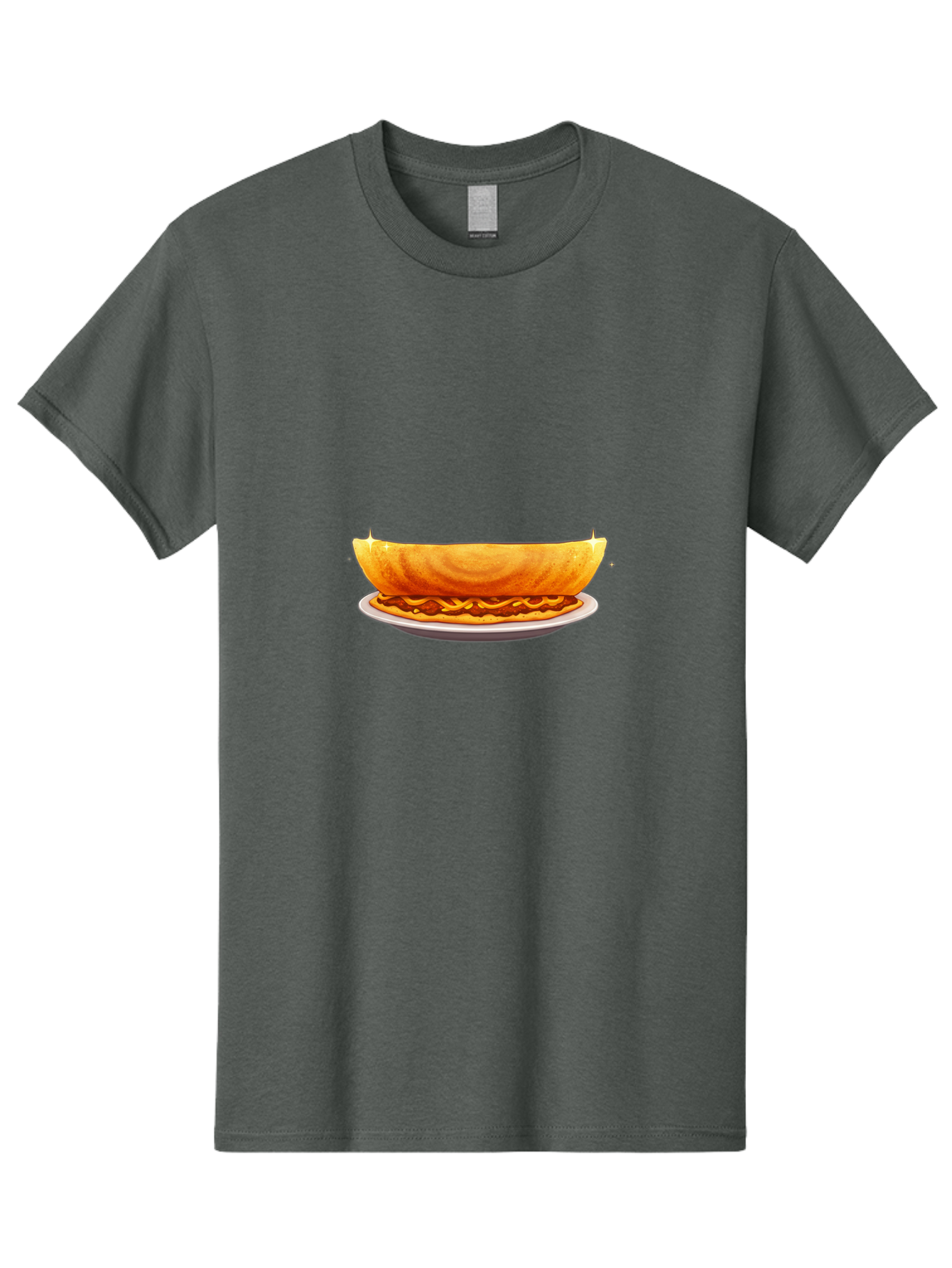 Dosa-On-Plate Men'S Graphic Tee, 100% Cotton, Comfortable Casual Summer Wear, Machine Washable, Crunchy Taco Shell, Savory Filling, Mexican Cuisine, Food Illustration, Vibrant Colors, Cartoon Style, Isolated Graphic Baa541