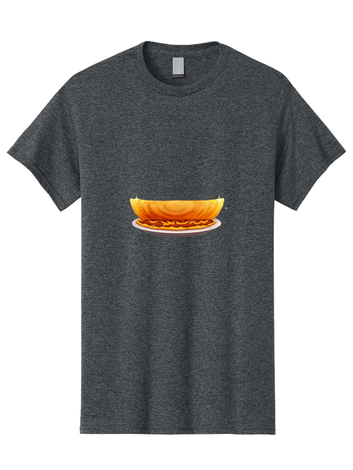 Dosa-On-Plate Men'S Graphic Tee, 100% Cotton, Comfortable Casual Summer Wear, Machine Washable, Crunchy Taco Shell, Savory Filling, Mexican Cuisine, Food Illustration, Vibrant Colors, Cartoon Style, Isolated Graphic Baa541