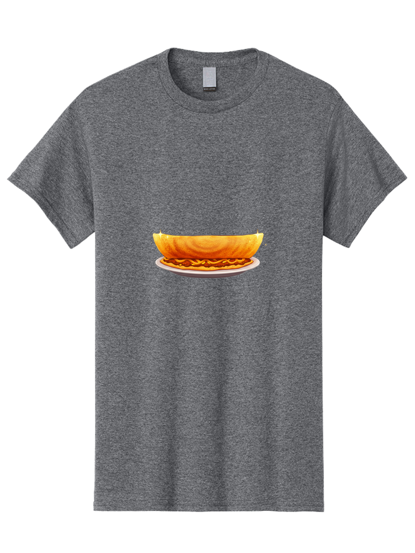 Dosa-On-Plate Men'S Graphic Tee, 100% Cotton, Comfortable Casual Summer Wear, Machine Washable, Crunchy Taco Shell, Savory Filling, Mexican Cuisine, Food Illustration, Vibrant Colors, Cartoon Style, Isolated Graphic Baa541