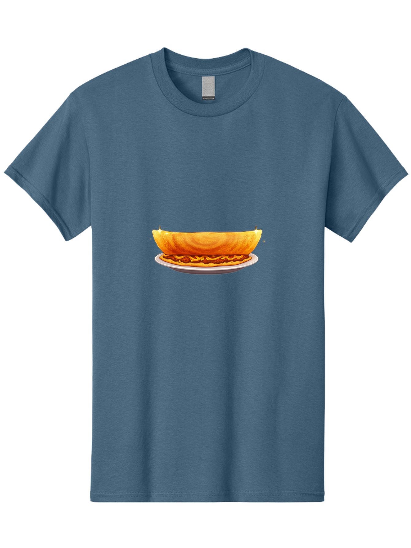 Dosa-On-Plate Men'S Graphic Tee, 100% Cotton, Comfortable Casual Summer Wear, Machine Washable, Crunchy Taco Shell, Savory Filling, Mexican Cuisine, Food Illustration, Vibrant Colors, Cartoon Style, Isolated Graphic Baa541