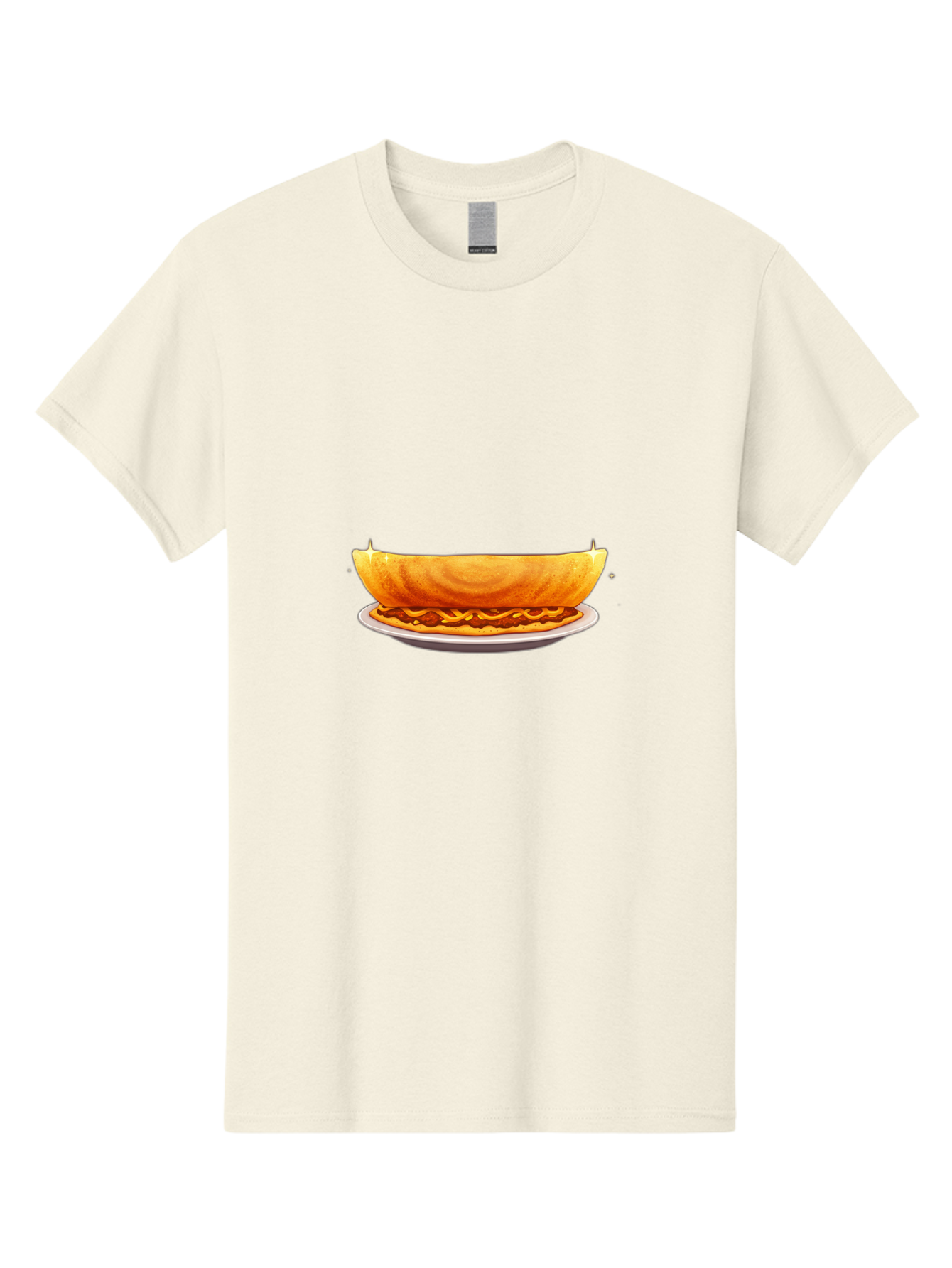 Dosa-On-Plate Men'S Graphic Tee, 100% Cotton, Comfortable Casual Summer Wear, Machine Washable, Crunchy Taco Shell, Savory Filling, Mexican Cuisine, Food Illustration, Vibrant Colors, Cartoon Style, Isolated Graphic Baa541