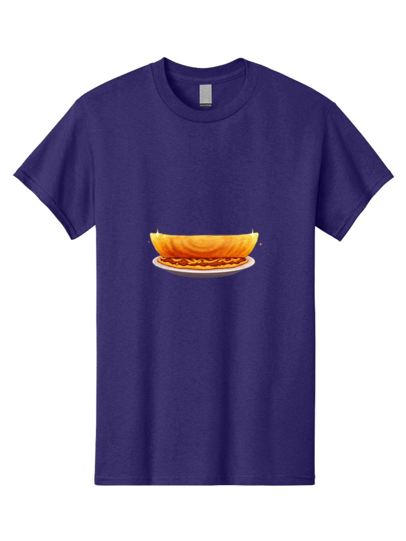 Dosa-On-Plate Men'S Graphic Tee, 100% Cotton, Comfortable Casual Summer Wear, Machine Washable, Crunchy Taco Shell, Savory Filling, Mexican Cuisine, Food Illustration, Vibrant Colors, Cartoon Style, Isolated Graphic Baa541