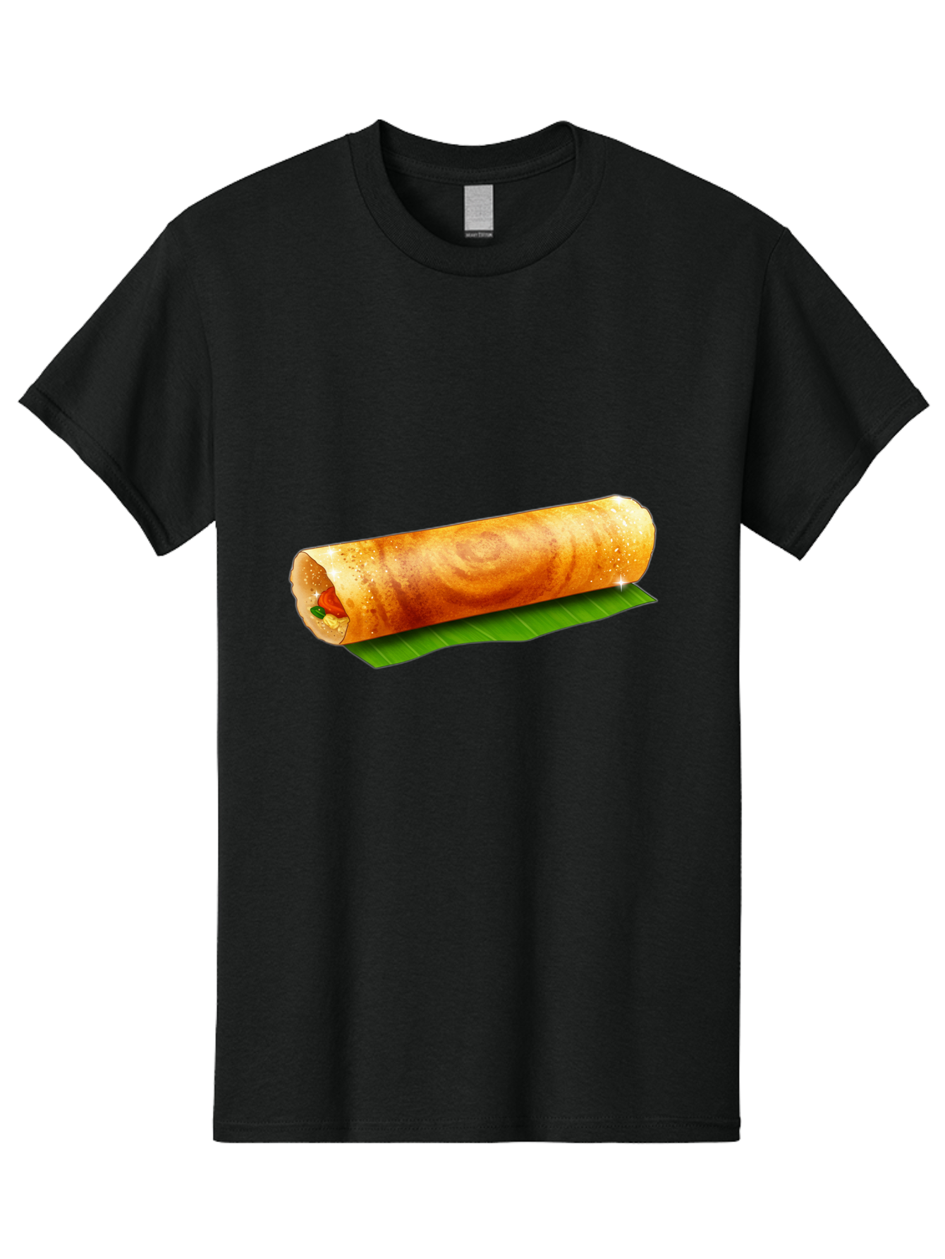 Dosa-Roll Men'S Graphic Tee, 100% Cotton, Comfortable Casual Summer Wear, Machine Washable, Crispy Spring Roll, Golden Brown, Fried Delicacy, Asian Cuisine, Savory Filling, Delicious Snack, Appetizing Treat, Finger Food Baa542
