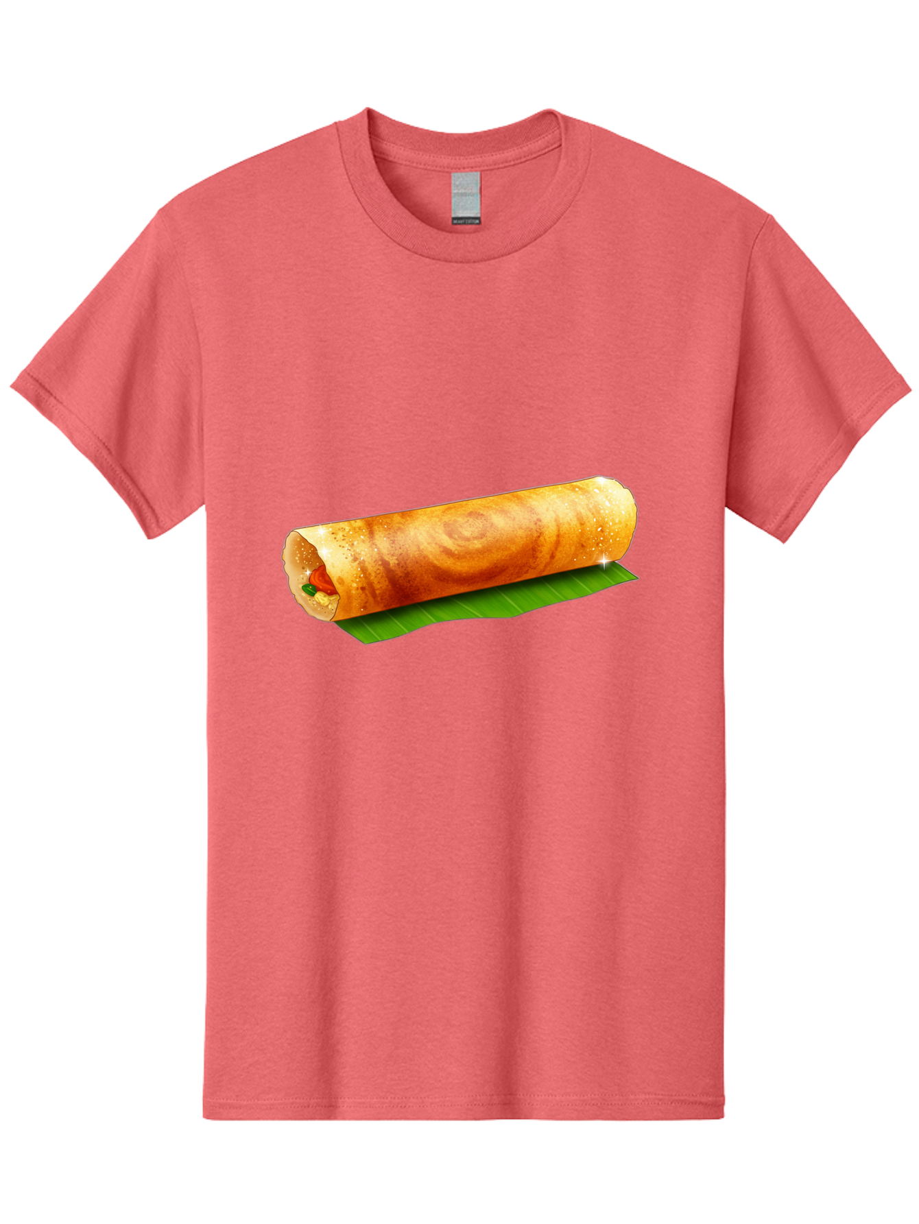 Dosa-Roll Men'S Graphic Tee, 100% Cotton, Comfortable Casual Summer Wear, Machine Washable, Crispy Spring Roll, Golden Brown, Fried Delicacy, Asian Cuisine, Savory Filling, Delicious Snack, Appetizing Treat, Finger Food Baa542
