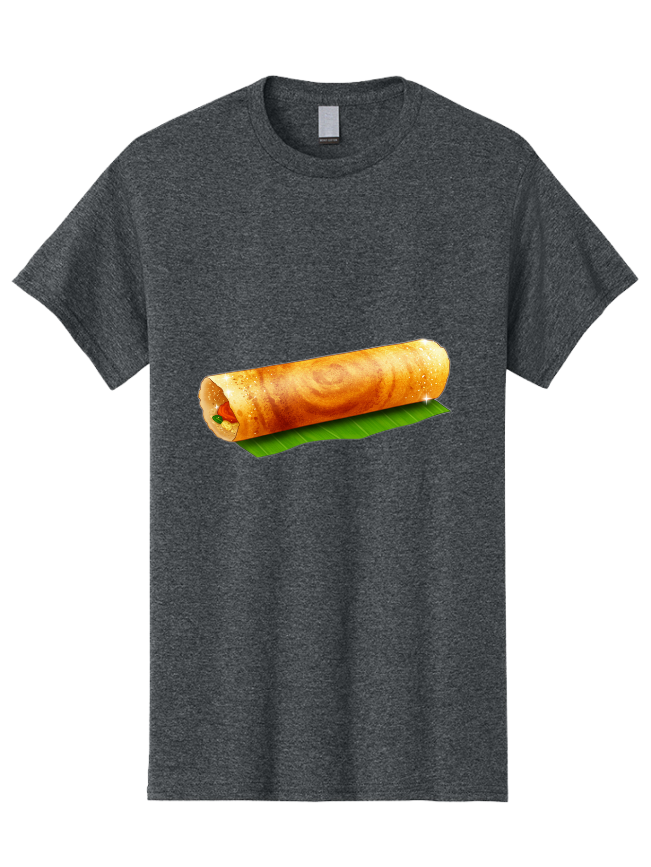 Dosa-Roll Men'S Graphic Tee, 100% Cotton, Comfortable Casual Summer Wear, Machine Washable, Crispy Spring Roll, Golden Brown, Fried Delicacy, Asian Cuisine, Savory Filling, Delicious Snack, Appetizing Treat, Finger Food Baa542