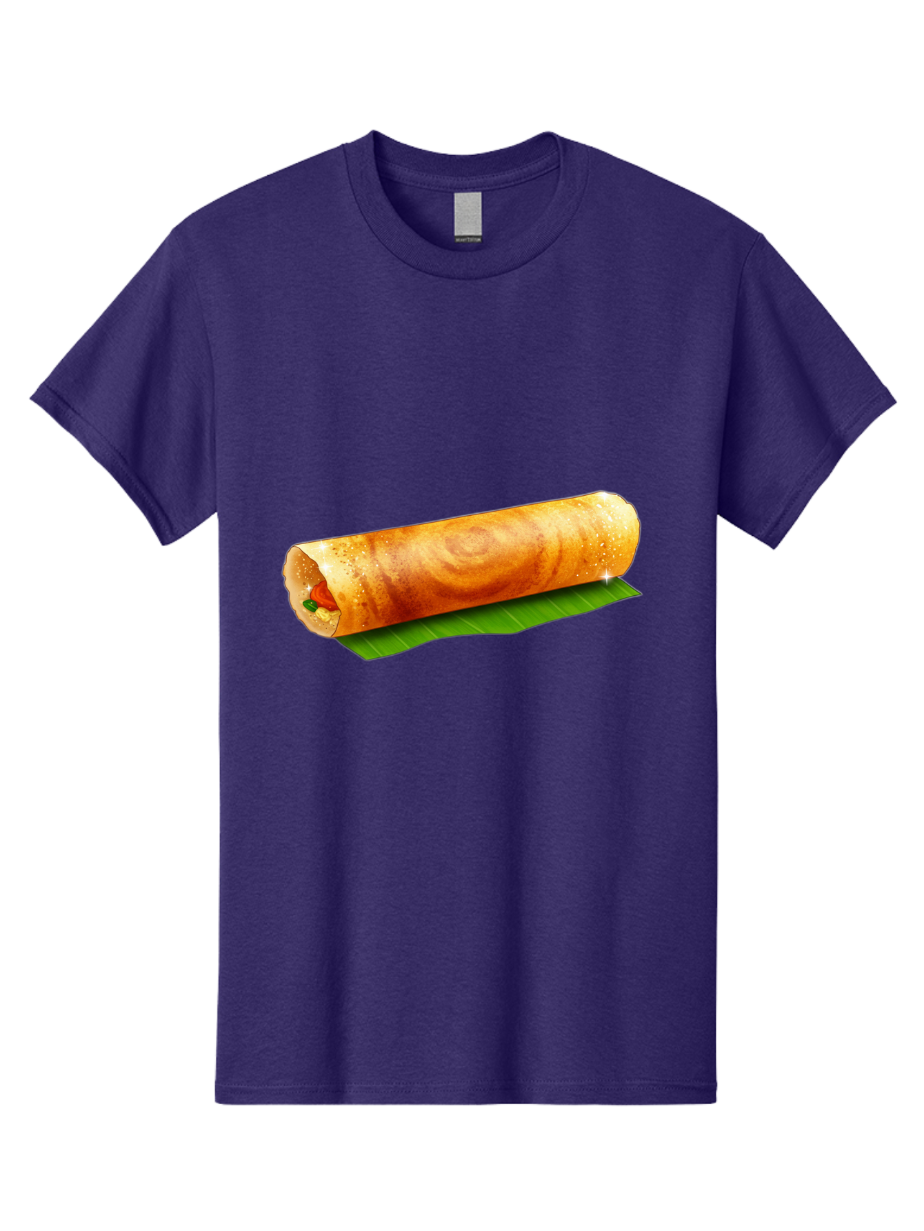 Dosa-Roll Men'S Graphic Tee, 100% Cotton, Comfortable Casual Summer Wear, Machine Washable, Crispy Spring Roll, Golden Brown, Fried Delicacy, Asian Cuisine, Savory Filling, Delicious Snack, Appetizing Treat, Finger Food Baa542