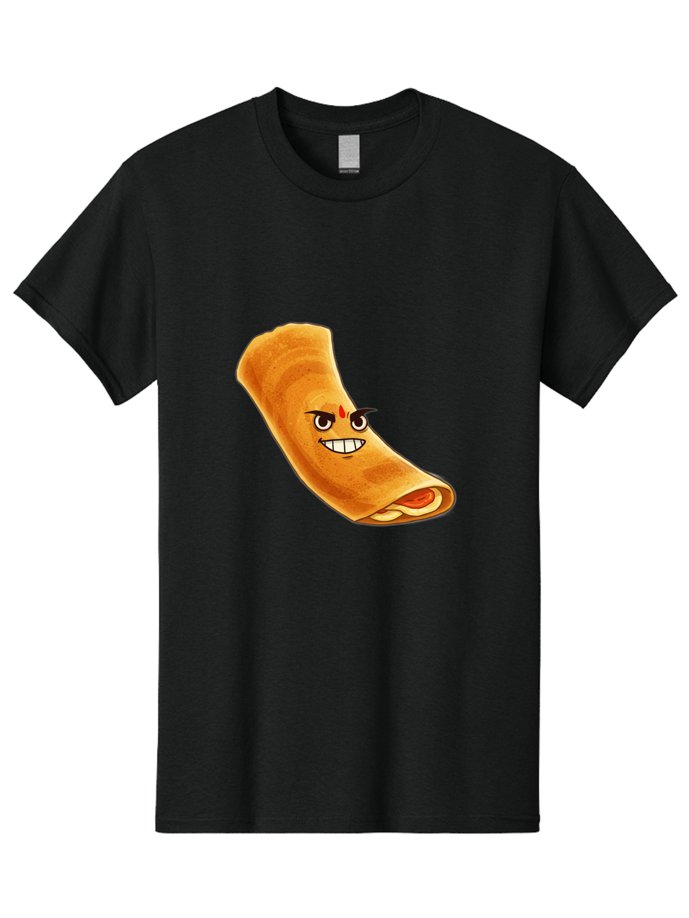 Dosa Men'S Graphic Tee, 100% Cotton, Comfortable Casual Summer Wear, Machine Washable, Cartoon Dosa, South Indian Cuisine, Masala Dosa, Traditional Food, Dosa With Filling, Authentic Indian Dish, Crispy Crepe, Flavorful Meal, Indian Breakfast Baa545