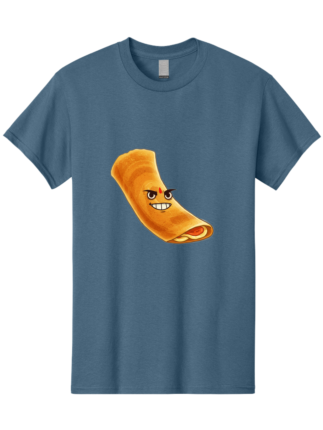 Dosa Men'S Graphic Tee, 100% Cotton, Comfortable Casual Summer Wear, Machine Washable, Cartoon Dosa, South Indian Cuisine, Masala Dosa, Traditional Food, Dosa With Filling, Authentic Indian Dish, Crispy Crepe, Flavorful Meal, Indian Breakfast Baa545