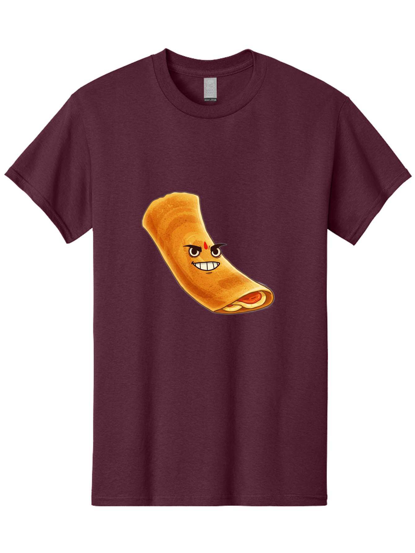 Dosa Men'S Graphic Tee, 100% Cotton, Comfortable Casual Summer Wear, Machine Washable, Cartoon Dosa, South Indian Cuisine, Masala Dosa, Traditional Food, Dosa With Filling, Authentic Indian Dish, Crispy Crepe, Flavorful Meal, Indian Breakfast Baa545