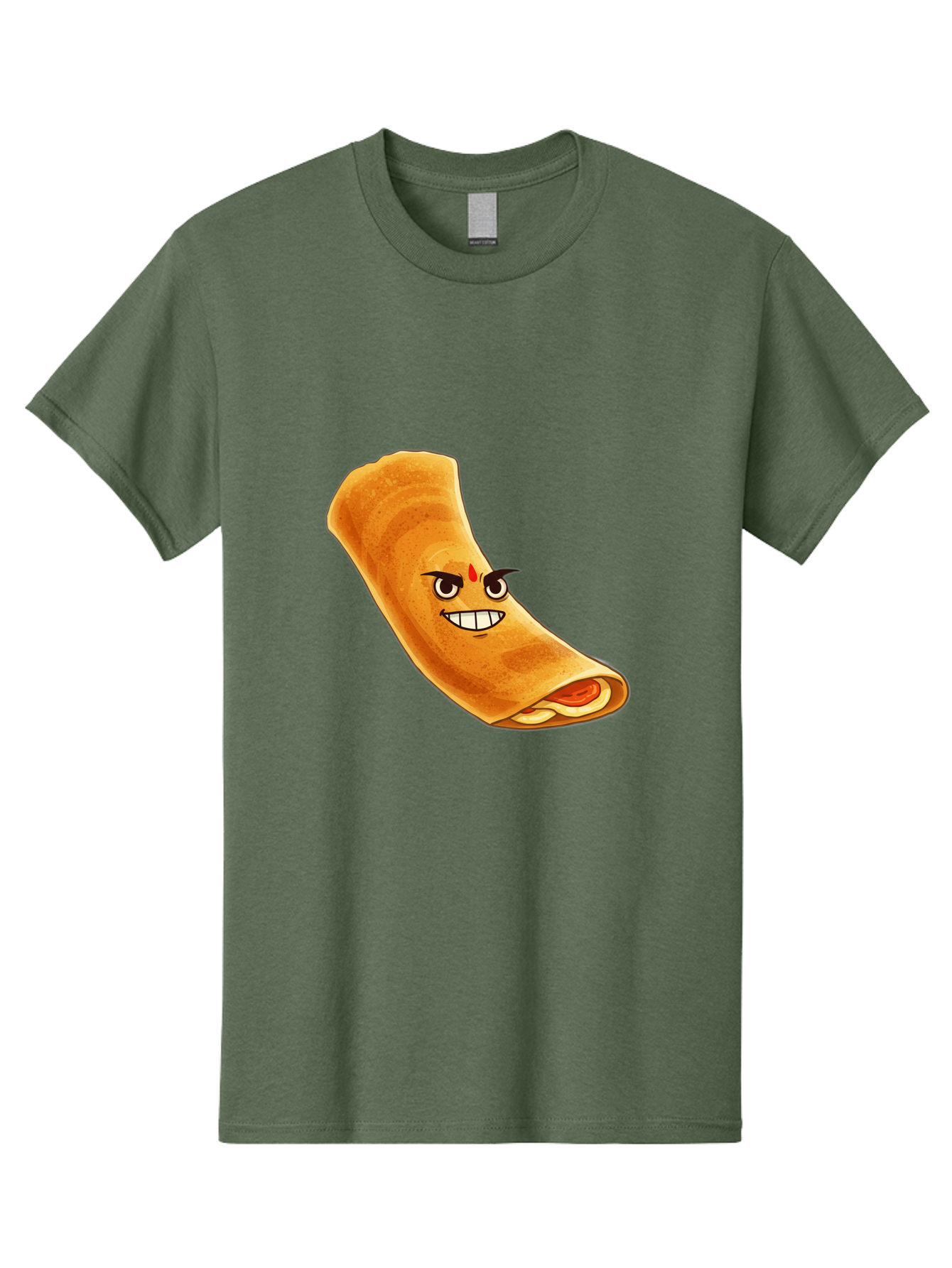 Dosa Men'S Graphic Tee, 100% Cotton, Comfortable Casual Summer Wear, Machine Washable, Cartoon Dosa, South Indian Cuisine, Masala Dosa, Traditional Food, Dosa With Filling, Authentic Indian Dish, Crispy Crepe, Flavorful Meal, Indian Breakfast Baa545