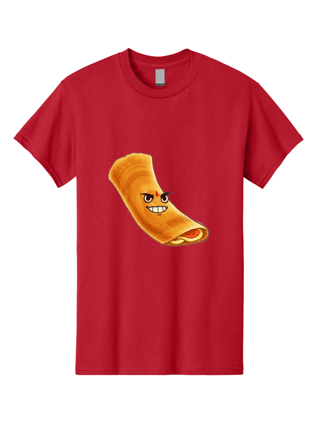 Dosa Men'S Graphic Tee, 100% Cotton, Comfortable Casual Summer Wear, Machine Washable, Cartoon Dosa, South Indian Cuisine, Masala Dosa, Traditional Food, Dosa With Filling, Authentic Indian Dish, Crispy Crepe, Flavorful Meal, Indian Breakfast Baa545