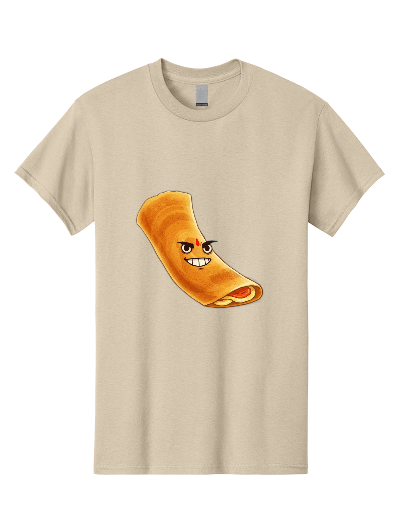Dosa Men'S Graphic Tee, 100% Cotton, Comfortable Casual Summer Wear, Machine Washable, Cartoon Dosa, South Indian Cuisine, Masala Dosa, Traditional Food, Dosa With Filling, Authentic Indian Dish, Crispy Crepe, Flavorful Meal, Indian Breakfast Baa545