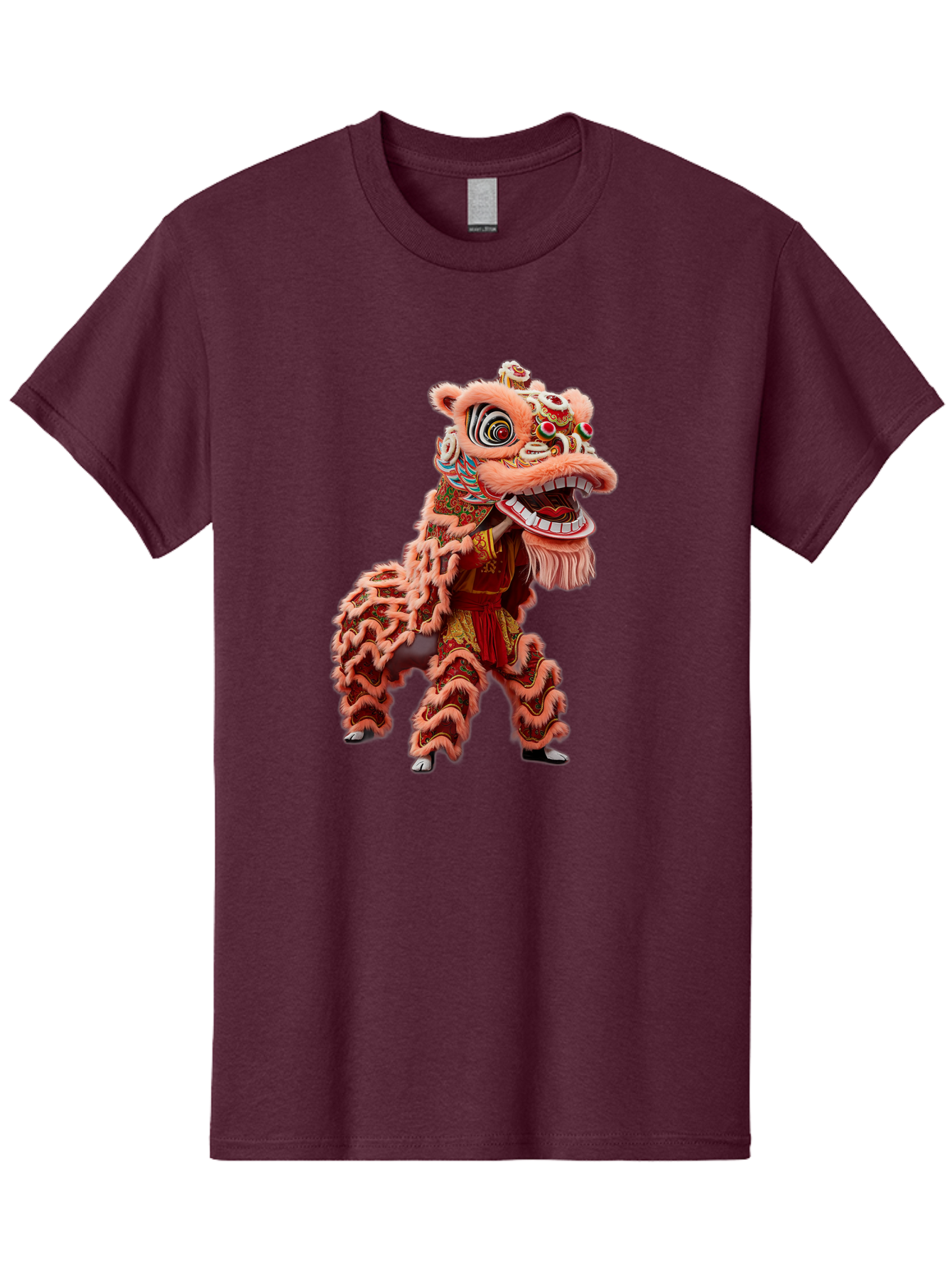 Dragon-Dance-2 Men'S Graphic Tee, 100% Cotton, Comfortable Casual Summer Wear, Machine Washable, Traditional Lion Dance, Cultural Heritage, Chinese New Year, Festive Decorations, Vibrant Colors, Mythical Creature, Dynamic Pose, Baa551