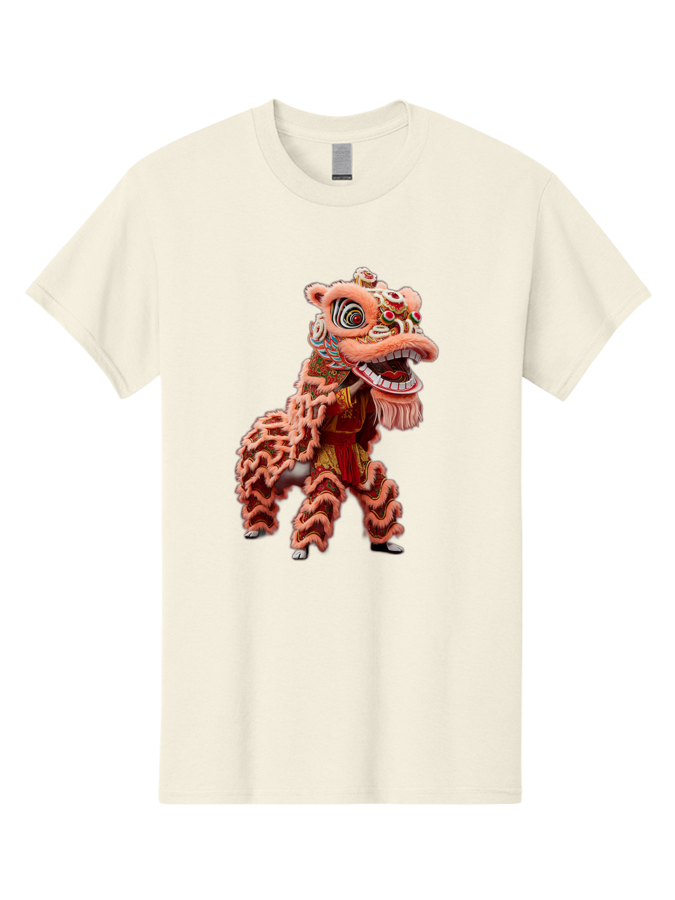 Dragon-Dance-2 Men'S Graphic Tee, 100% Cotton, Comfortable Casual Summer Wear, Machine Washable, Traditional Lion Dance, Cultural Heritage, Chinese New Year, Festive Decorations, Vibrant Colors, Mythical Creature, Dynamic Pose, Baa551