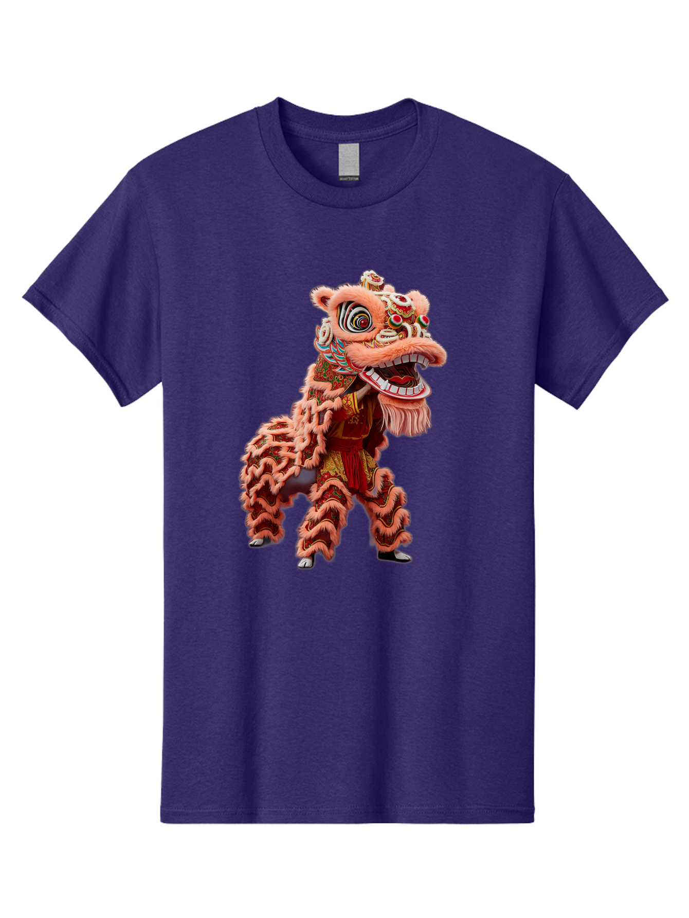Dragon-Dance-2 Men'S Graphic Tee, 100% Cotton, Comfortable Casual Summer Wear, Machine Washable, Traditional Lion Dance, Cultural Heritage, Chinese New Year, Festive Decorations, Vibrant Colors, Mythical Creature, Dynamic Pose, Baa551