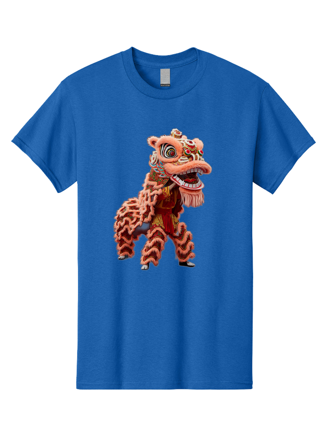 Dragon-Dance-2 Men'S Graphic Tee, 100% Cotton, Comfortable Casual Summer Wear, Machine Washable, Traditional Lion Dance, Cultural Heritage, Chinese New Year, Festive Decorations, Vibrant Colors, Mythical Creature, Dynamic Pose, Baa551