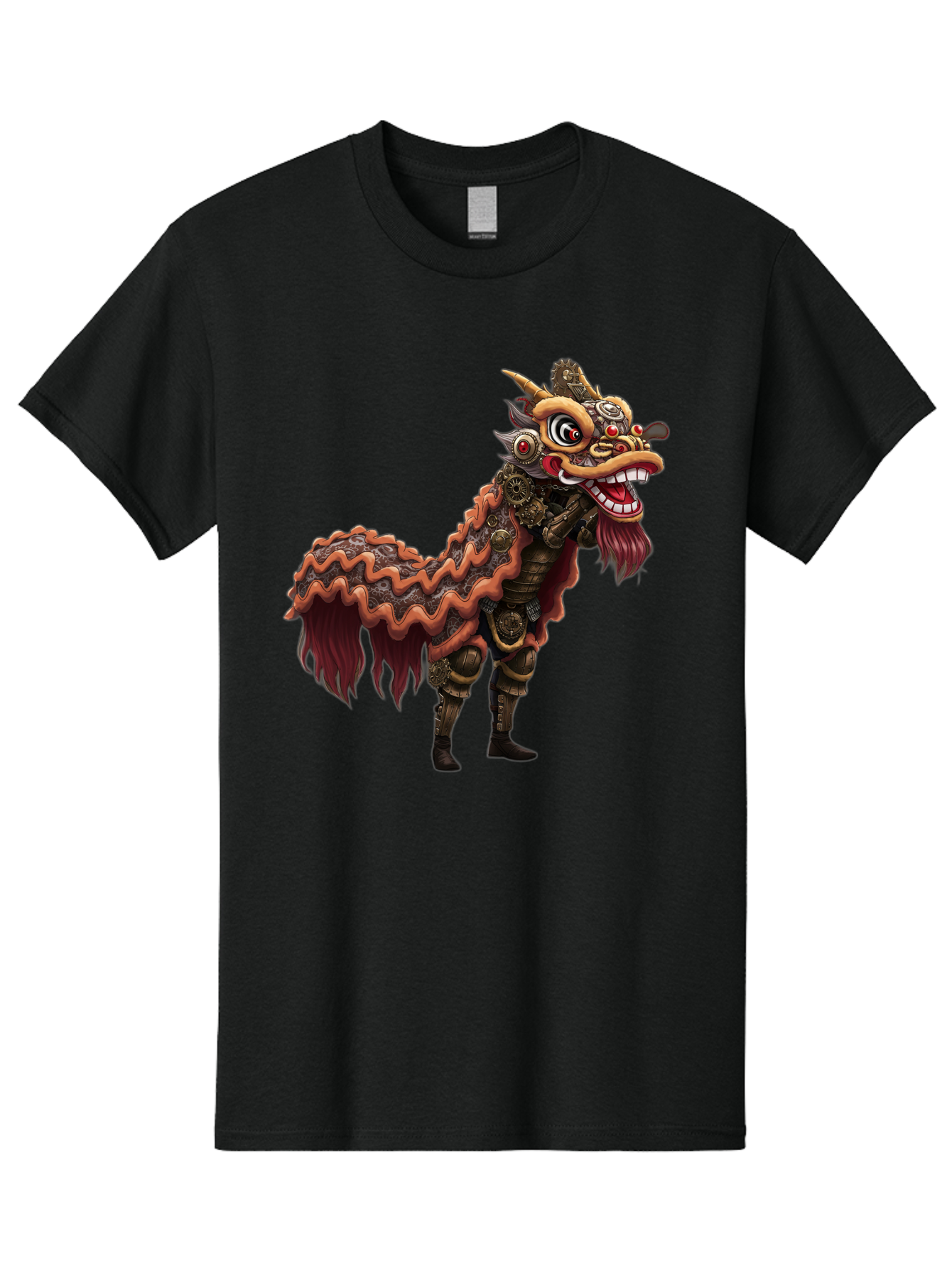 Dragon-Dance-Costume-2 Men'S Graphic Tee, 100% Cotton, Comfortable Casual Summer Wear, Machine Washable, Chinese Dragon Dance, Lion Dance Costume, Traditional Chinese Culture, Vibrant Colors, Festive Atmosphere, Mythical Creatures, Baa553