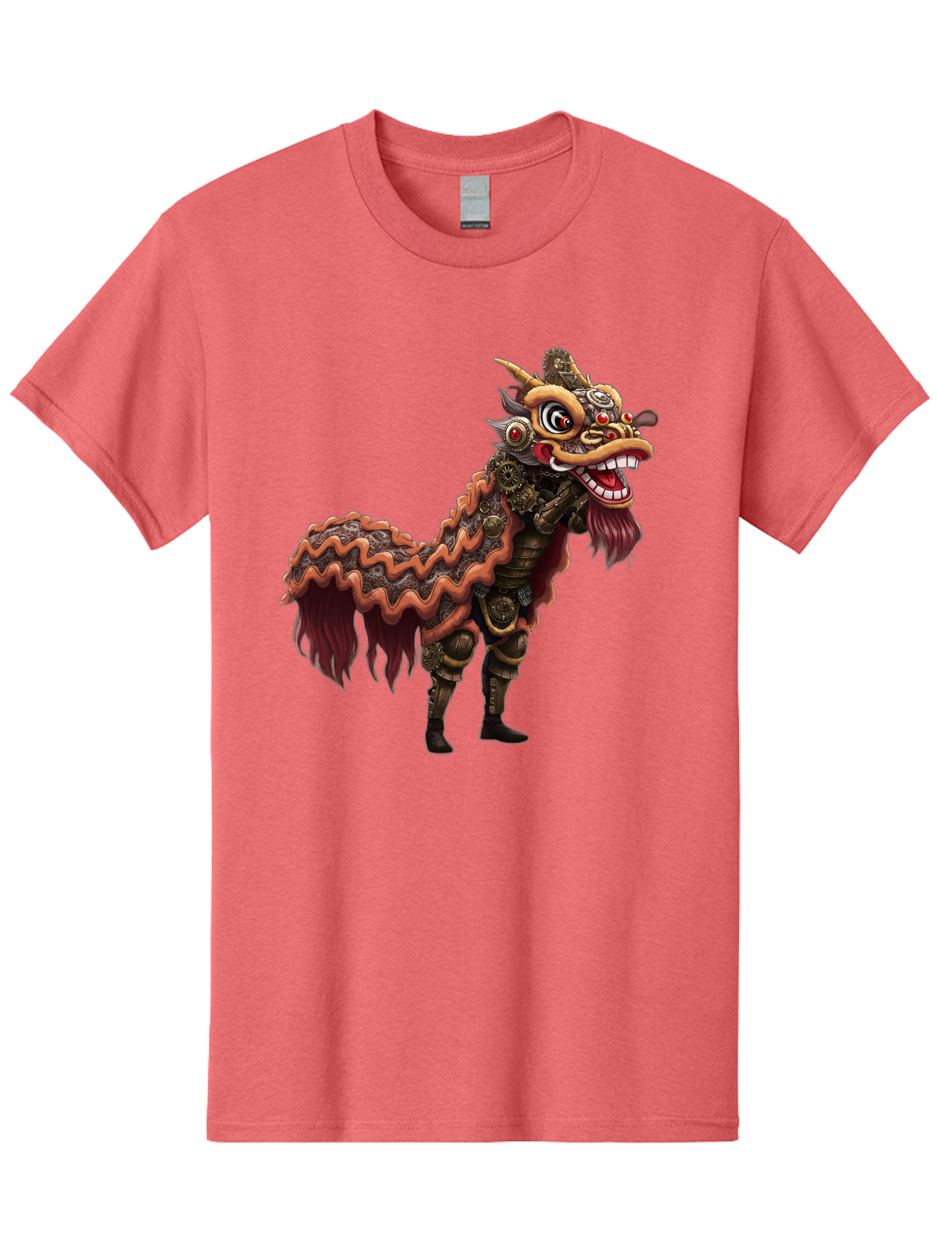 Dragon-Dance-Costume-2 Men'S Graphic Tee, 100% Cotton, Comfortable Casual Summer Wear, Machine Washable, Chinese Dragon Dance, Lion Dance Costume, Traditional Chinese Culture, Vibrant Colors, Festive Atmosphere, Mythical Creatures, Baa553