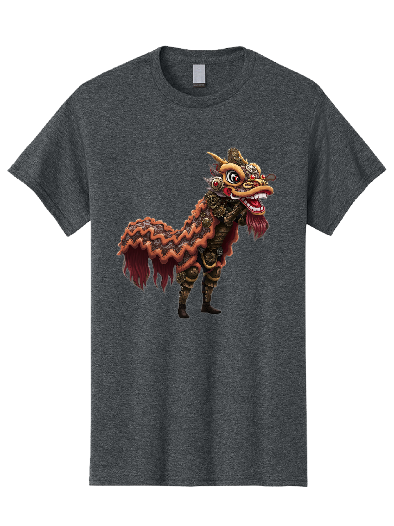 Dragon-Dance-Costume-2 Men'S Graphic Tee, 100% Cotton, Comfortable Casual Summer Wear, Machine Washable, Chinese Dragon Dance, Lion Dance Costume, Traditional Chinese Culture, Vibrant Colors, Festive Atmosphere, Mythical Creatures, Baa553
