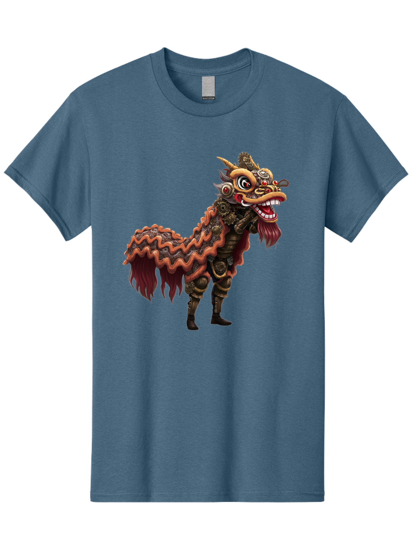 Dragon-Dance-Costume-2 Men'S Graphic Tee, 100% Cotton, Comfortable Casual Summer Wear, Machine Washable, Chinese Dragon Dance, Lion Dance Costume, Traditional Chinese Culture, Vibrant Colors, Festive Atmosphere, Mythical Creatures, Baa553